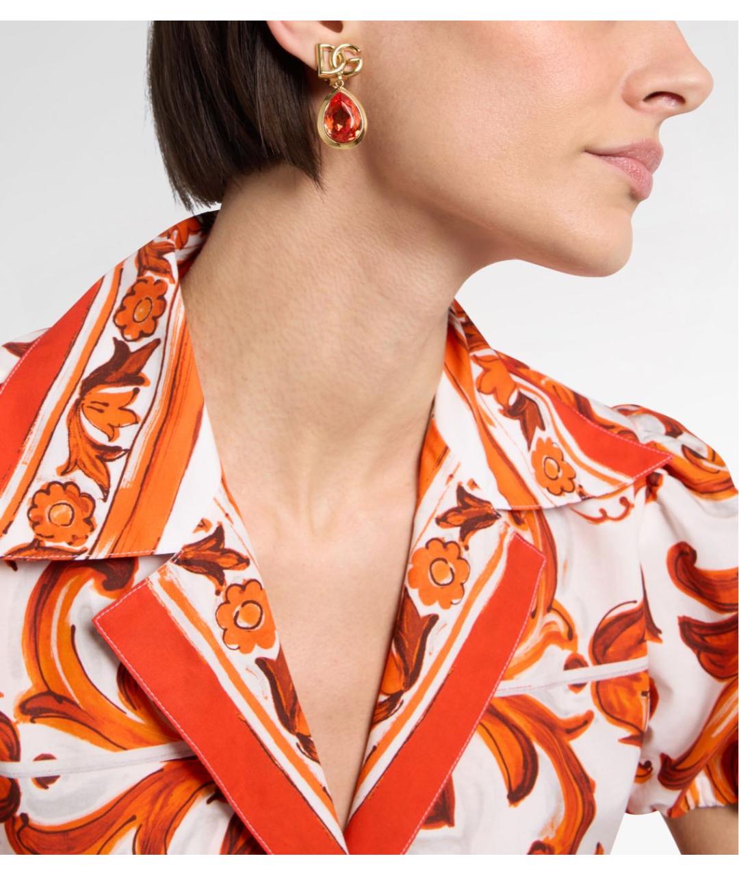 DOLCE&GABBANA Оранжевые латунные серьги, фото 6