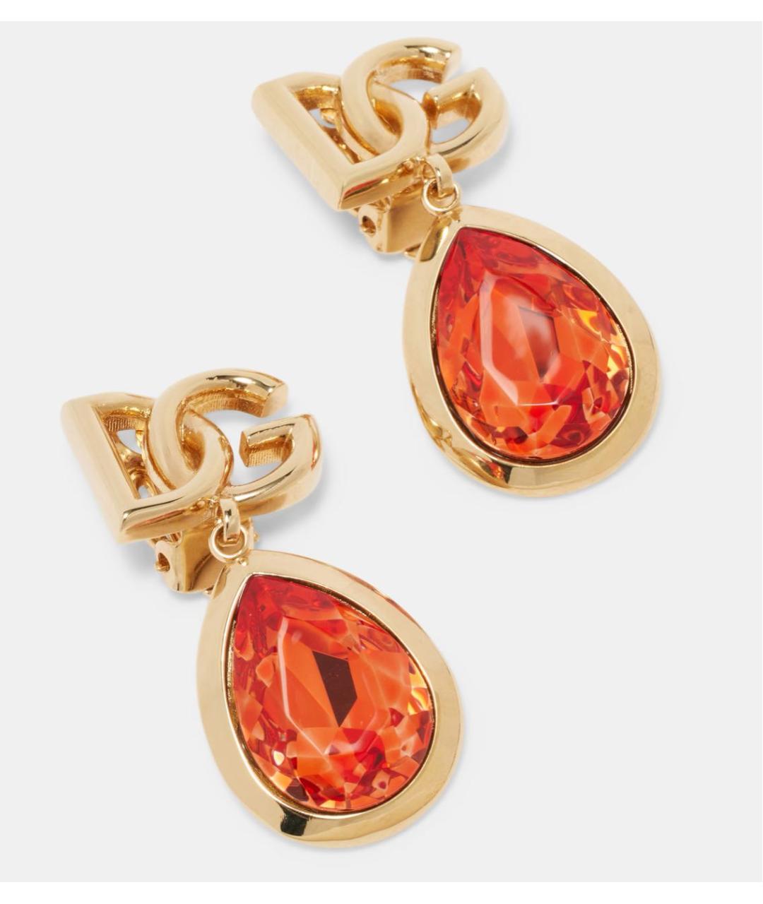 DOLCE&GABBANA Оранжевые латунные серьги, фото 2