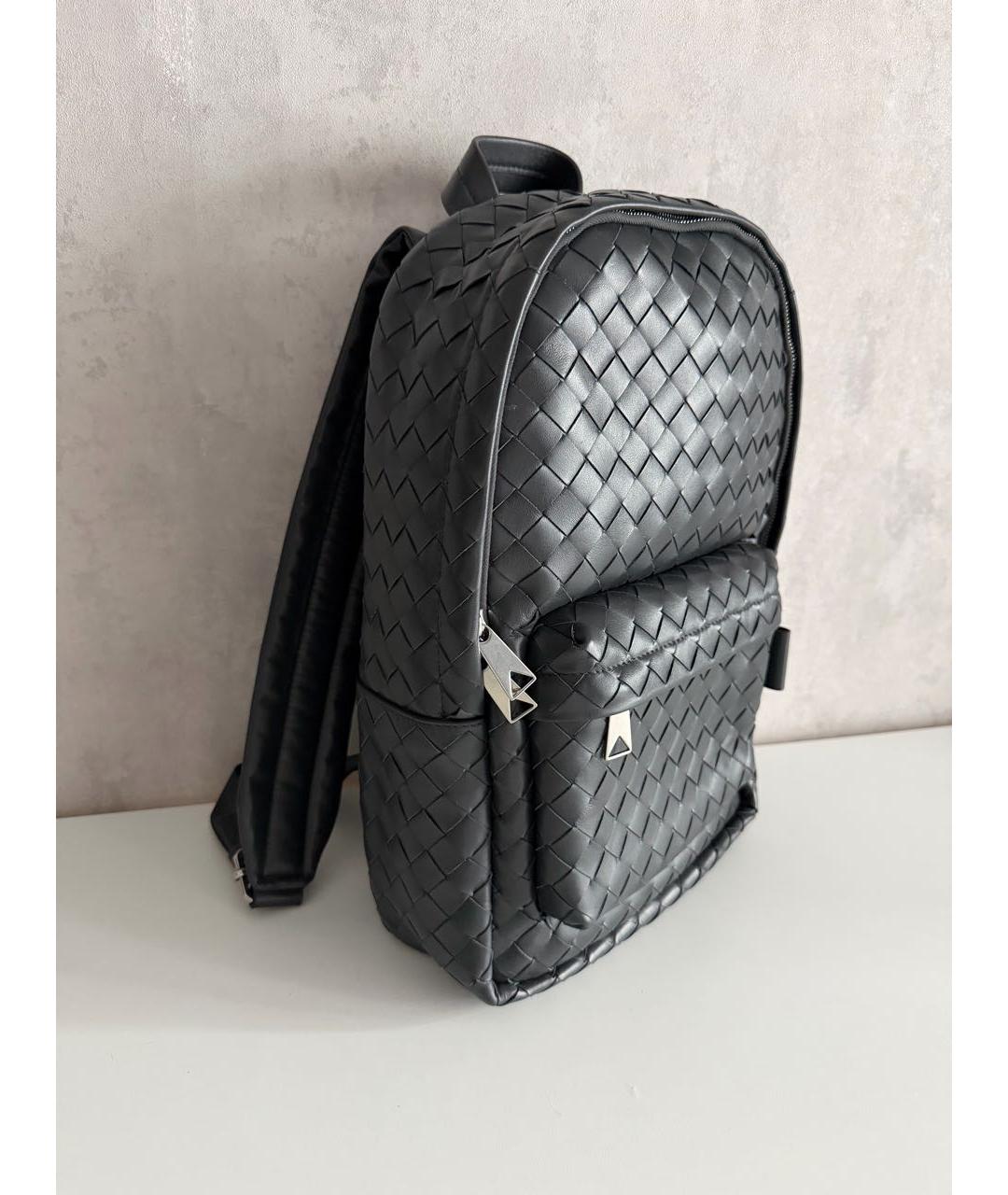 BOTTEGA VENETA Антрацитовый кожаный рюкзак, фото 2