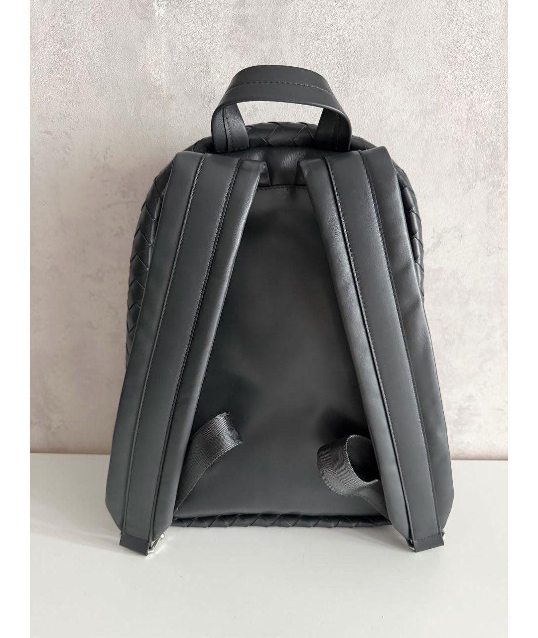 BOTTEGA VENETA Антрацитовый кожаный рюкзак, фото 3