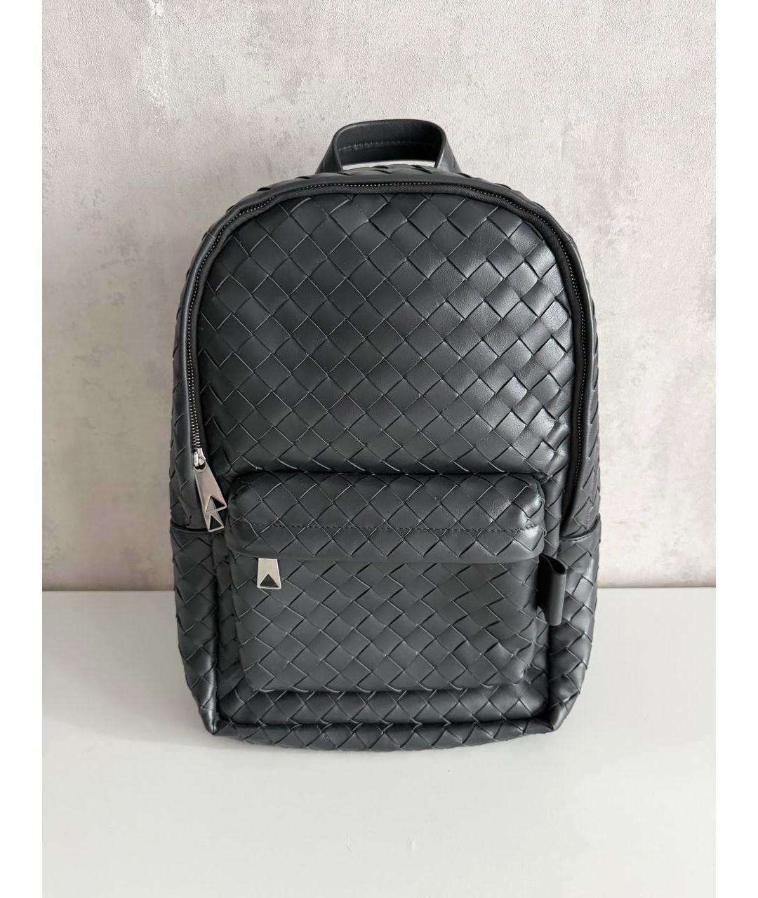 BOTTEGA VENETA Антрацитовый кожаный рюкзак, фото 7