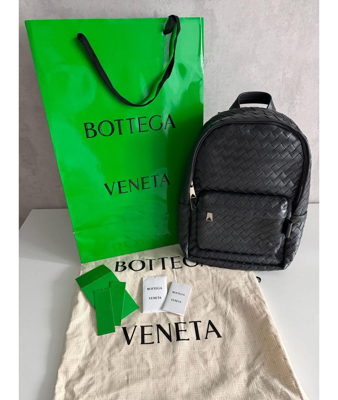 BOTTEGA VENETA Антрацитовый кожаный рюкзак, фото 5