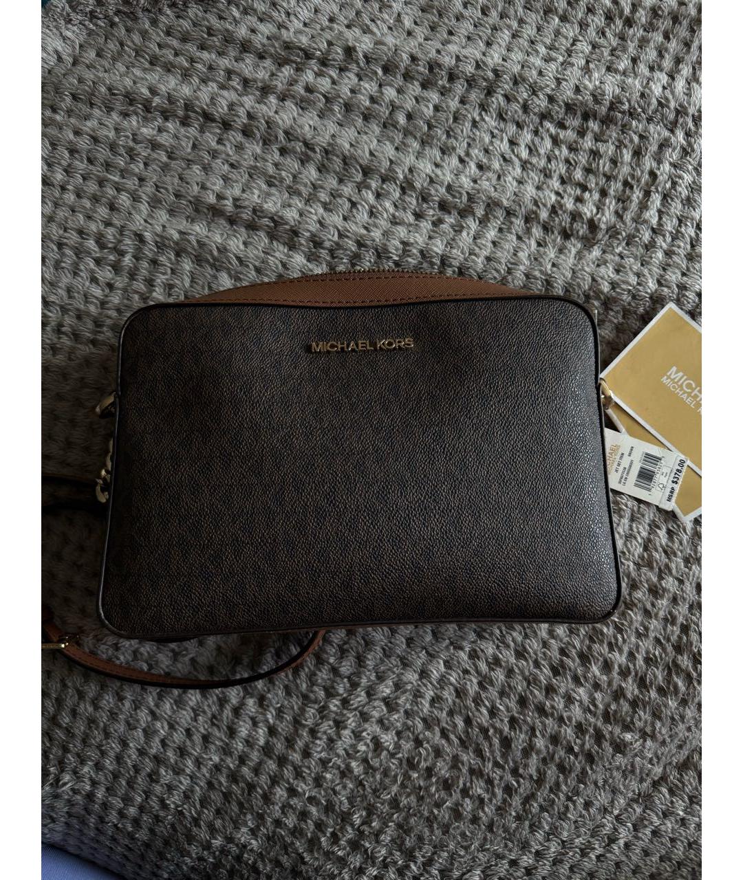 MICHAEL KORS Коричневая сумка через плечо из искусственной кожи, фото 8