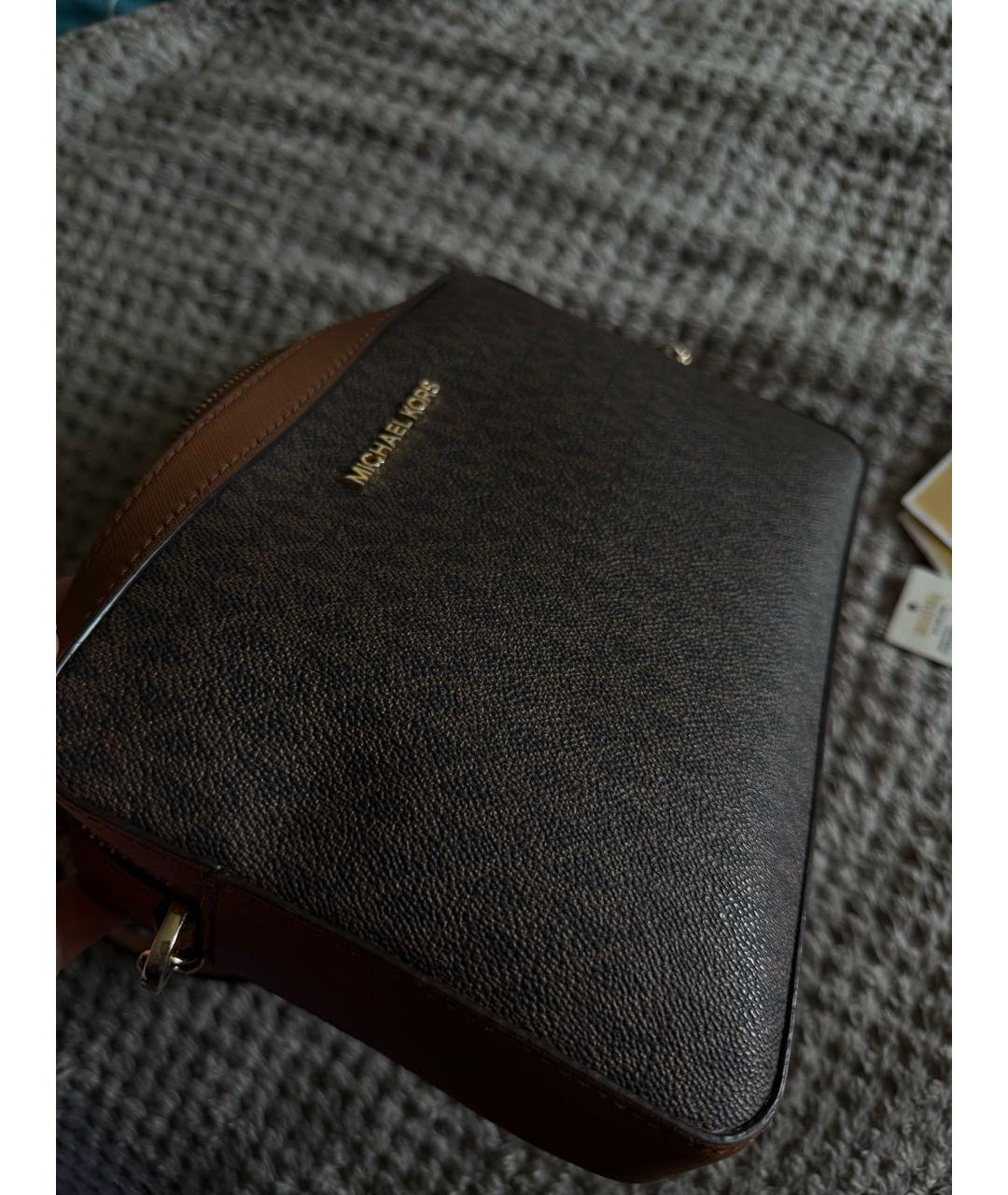 MICHAEL KORS Коричневая сумка через плечо из искусственной кожи, фото 2