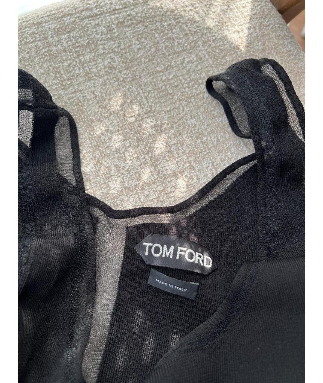 TOM FORD Черная вискозная майка, фото 3