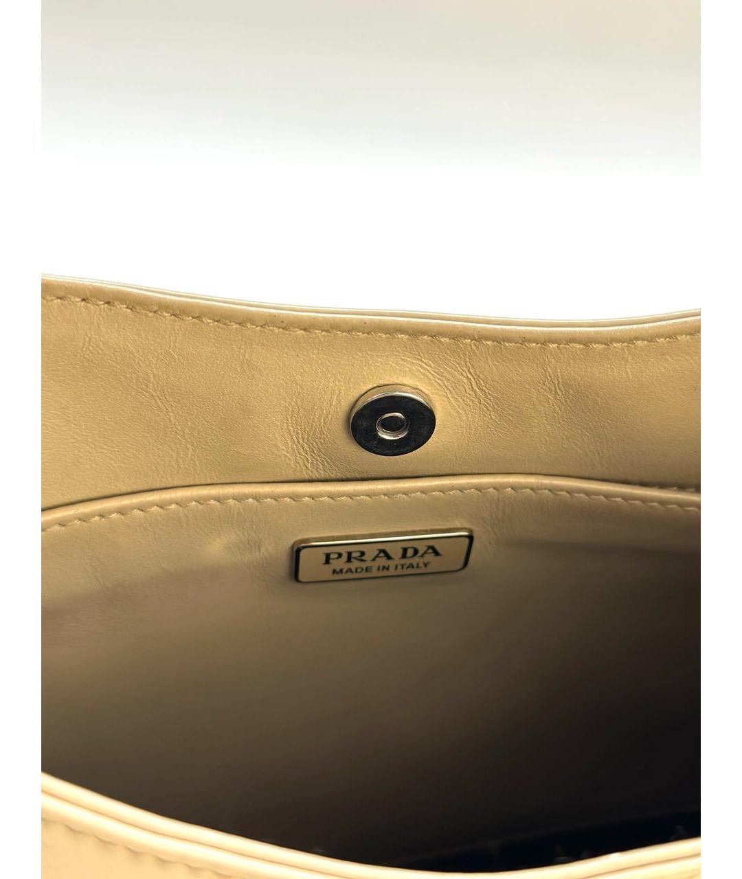 PRADA Бежевая кожаная сумка через плечо, фото 4