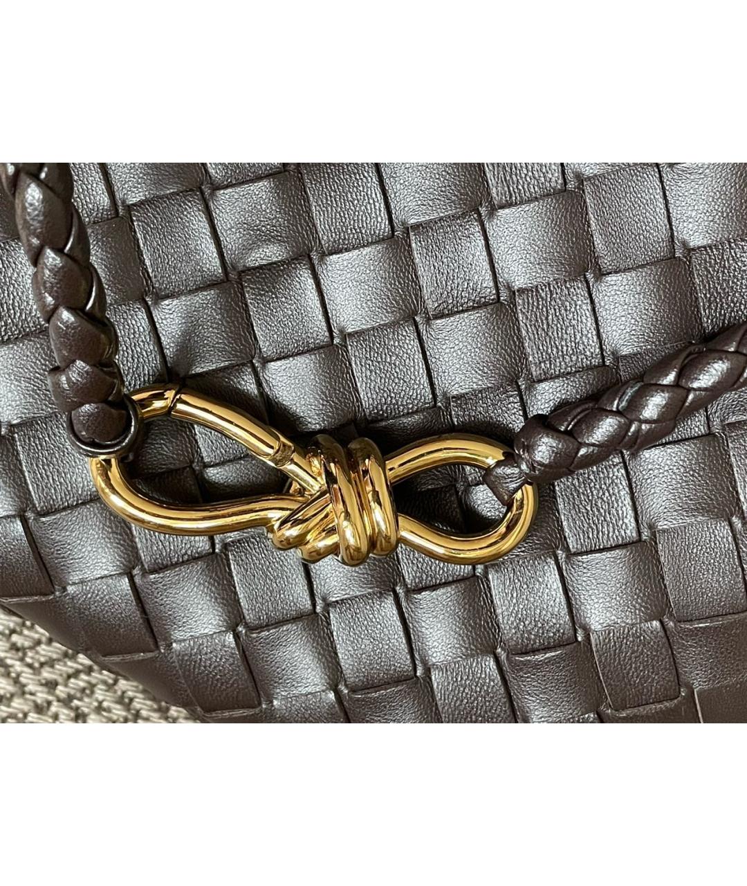 BOTTEGA VENETA Коричневая кожаная сумка с короткими ручками, фото 3