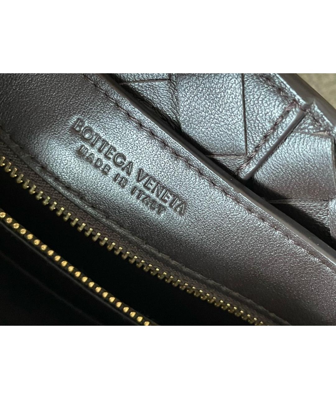 BOTTEGA VENETA Коричневая кожаная сумка с короткими ручками, фото 5