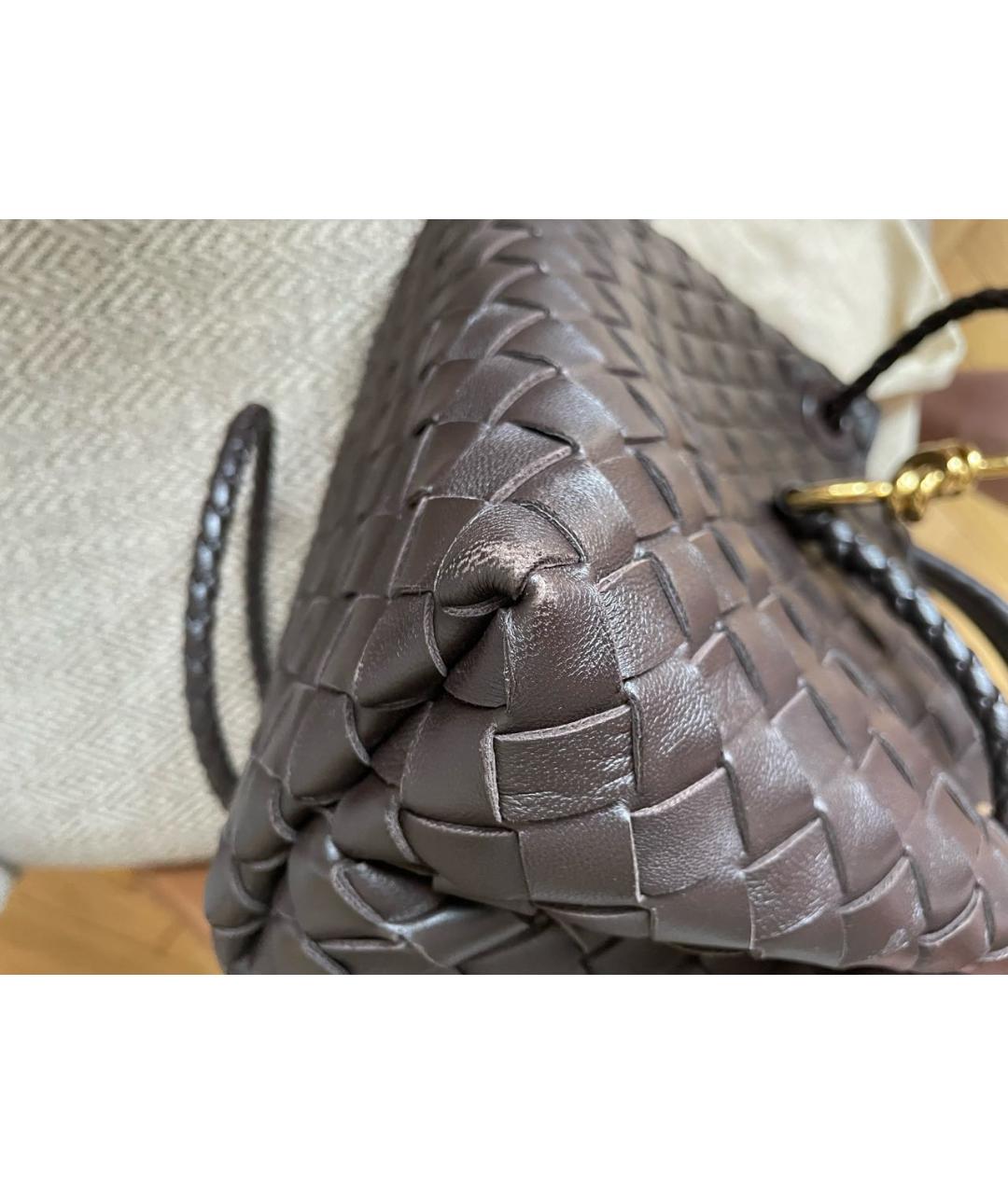 BOTTEGA VENETA Коричневая кожаная сумка с короткими ручками, фото 7