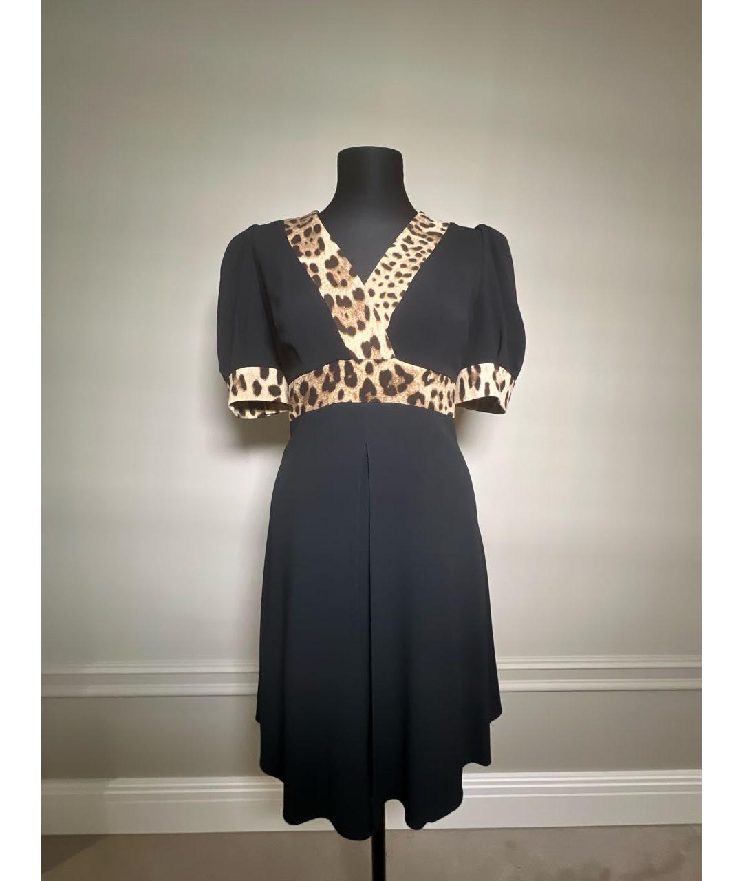DOLCE&GABBANA Черное шерстяное повседневное платье, фото 5