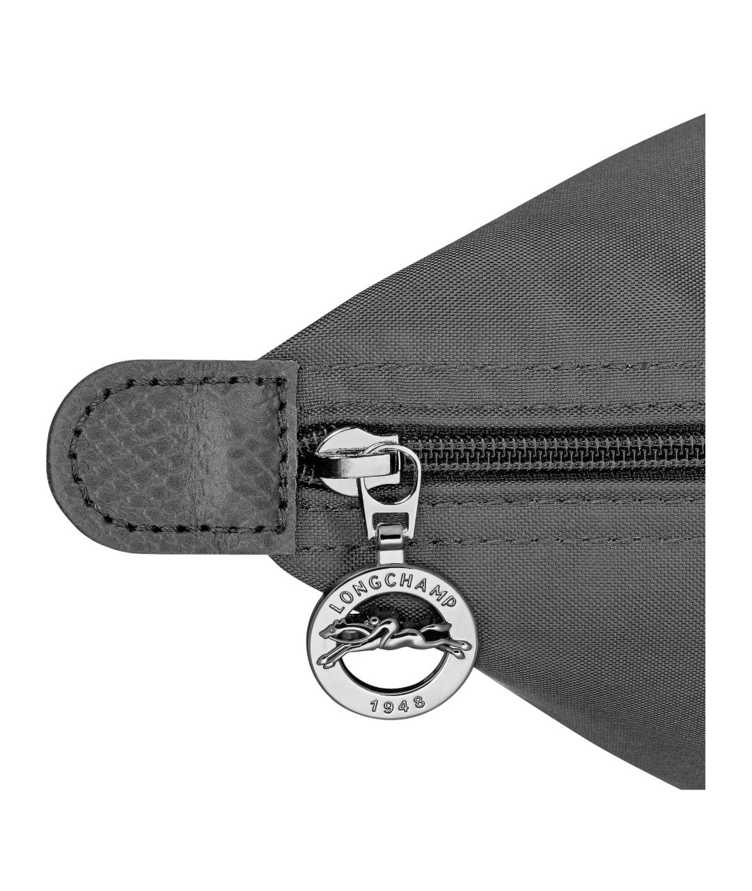 LONGCHAMP Антрацитовая тканевая сумка с короткими ручками, фото 3
