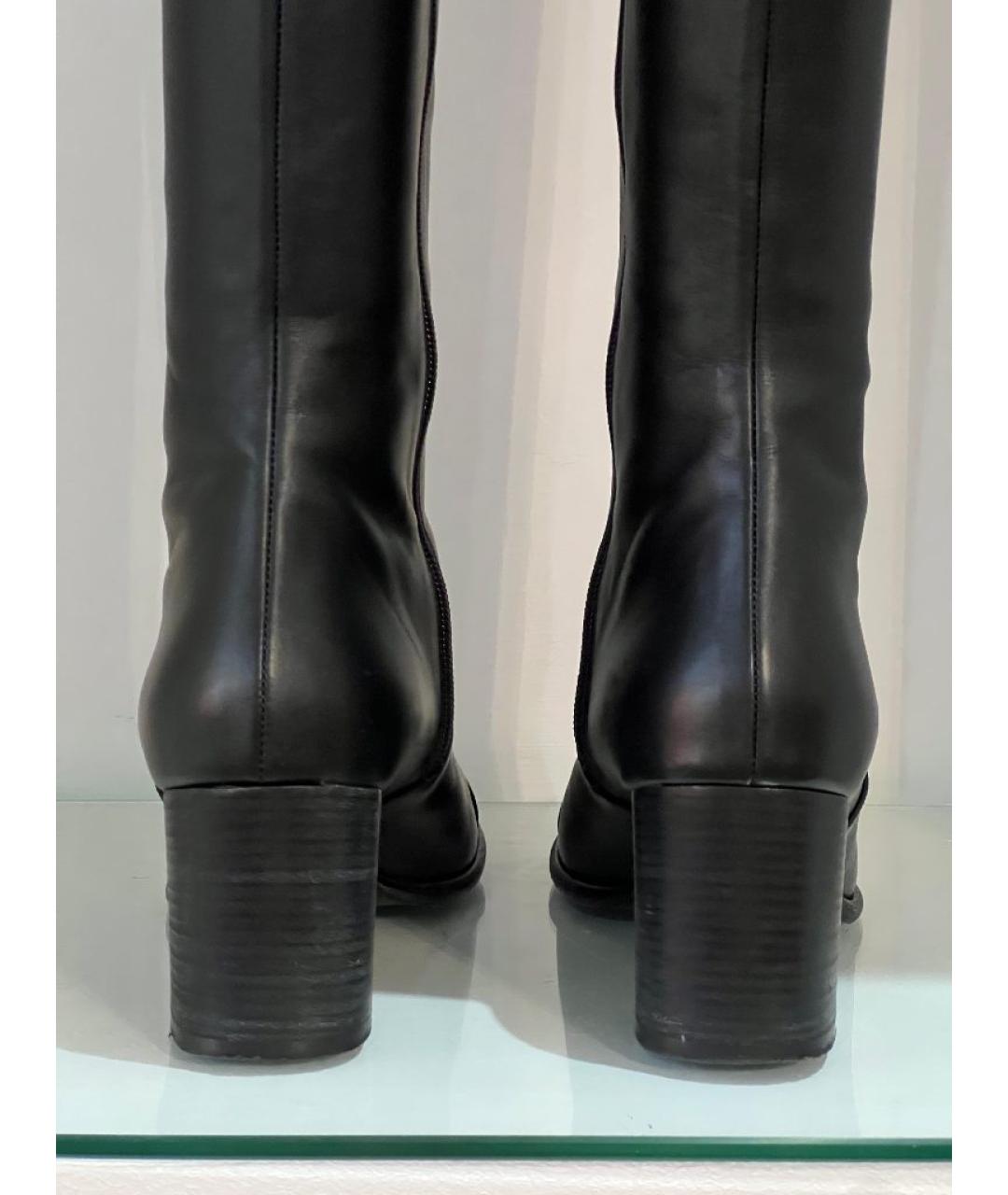 CHANEL Черные кожаные сапоги, фото 4