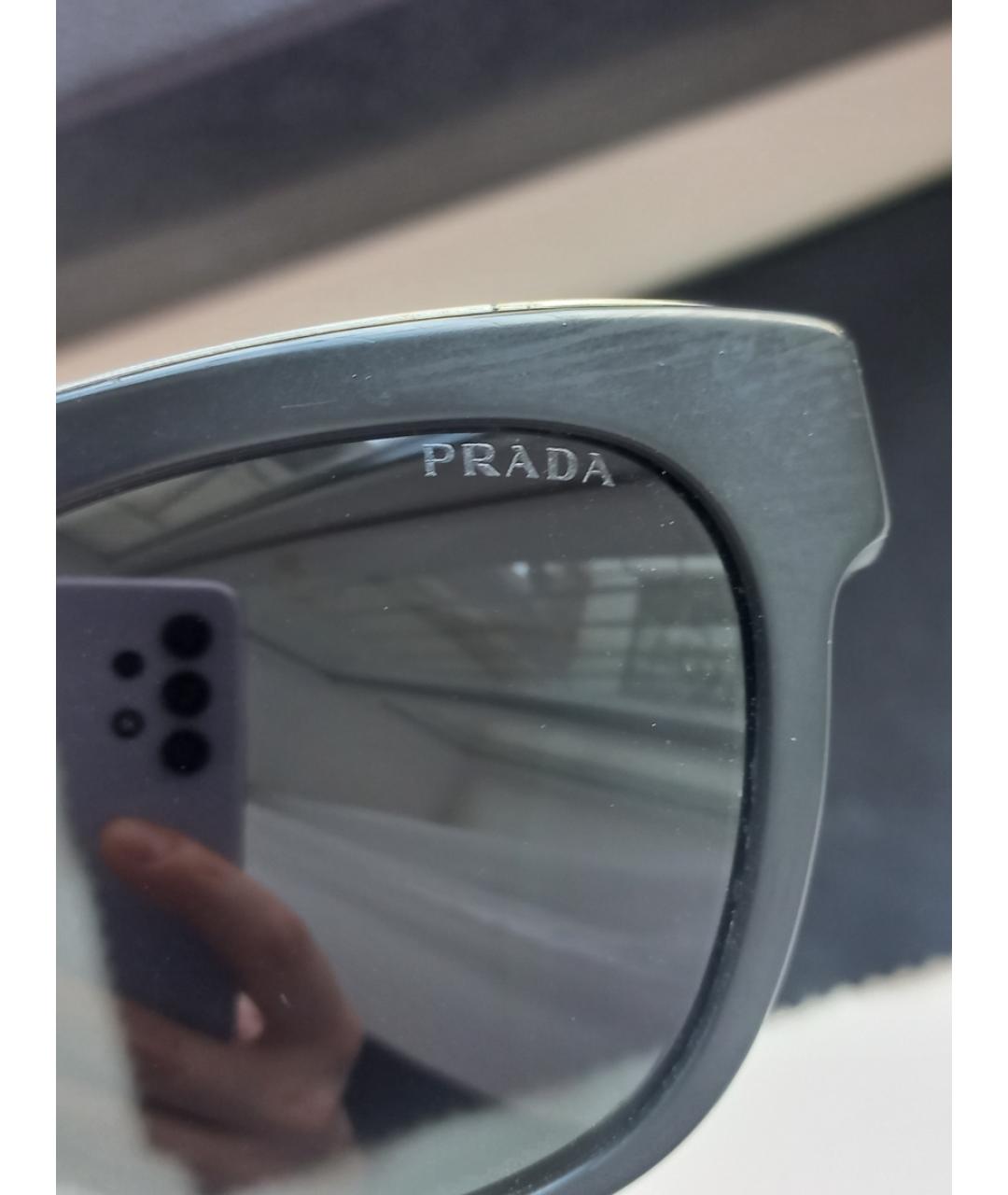 PRADA Черные пластиковые солнцезащитные очки, фото 4