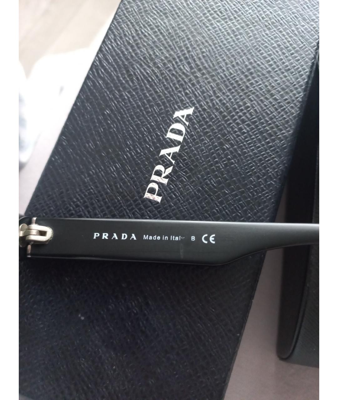 PRADA Черные пластиковые солнцезащитные очки, фото 8