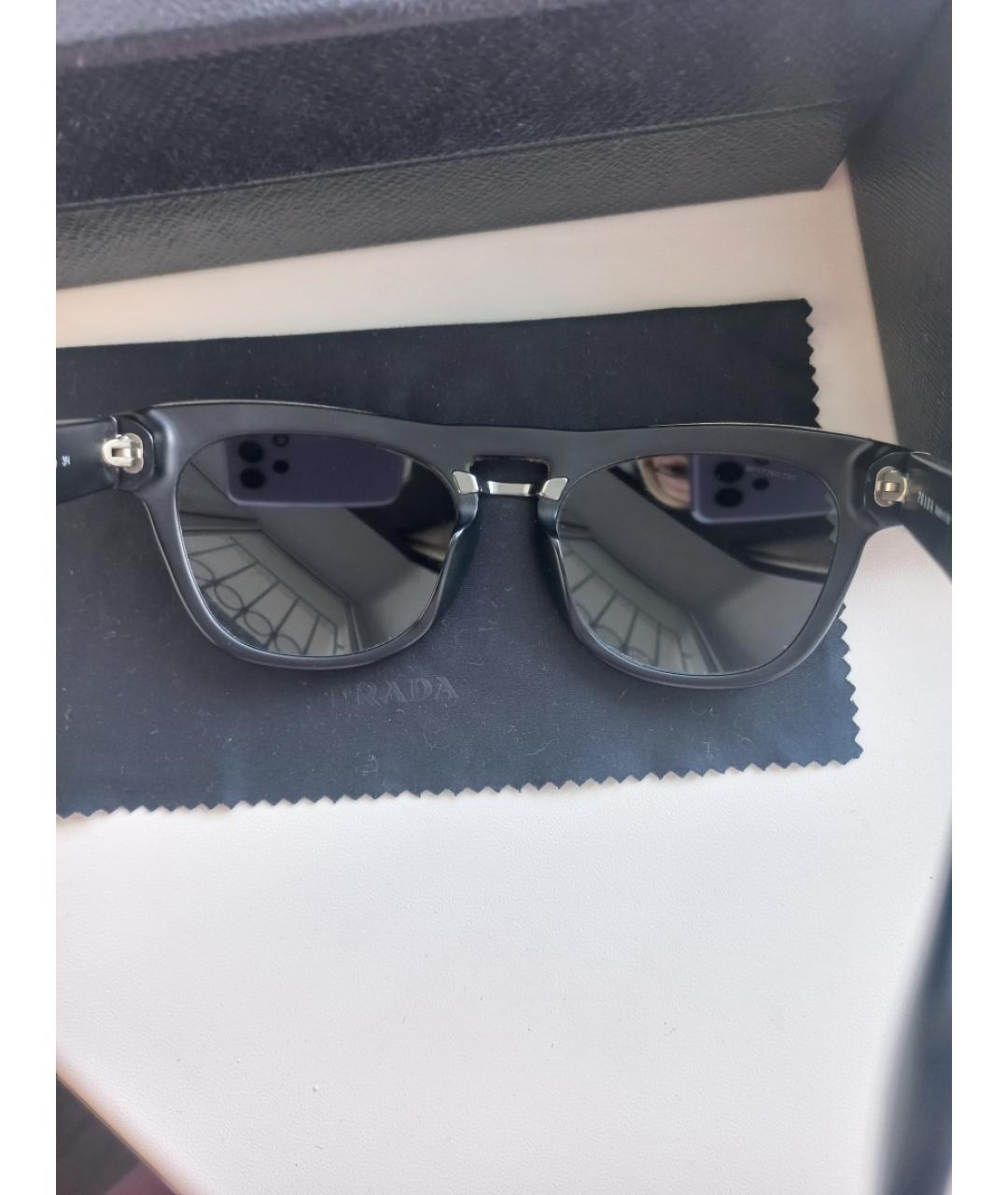 PRADA Черные пластиковые солнцезащитные очки, фото 9