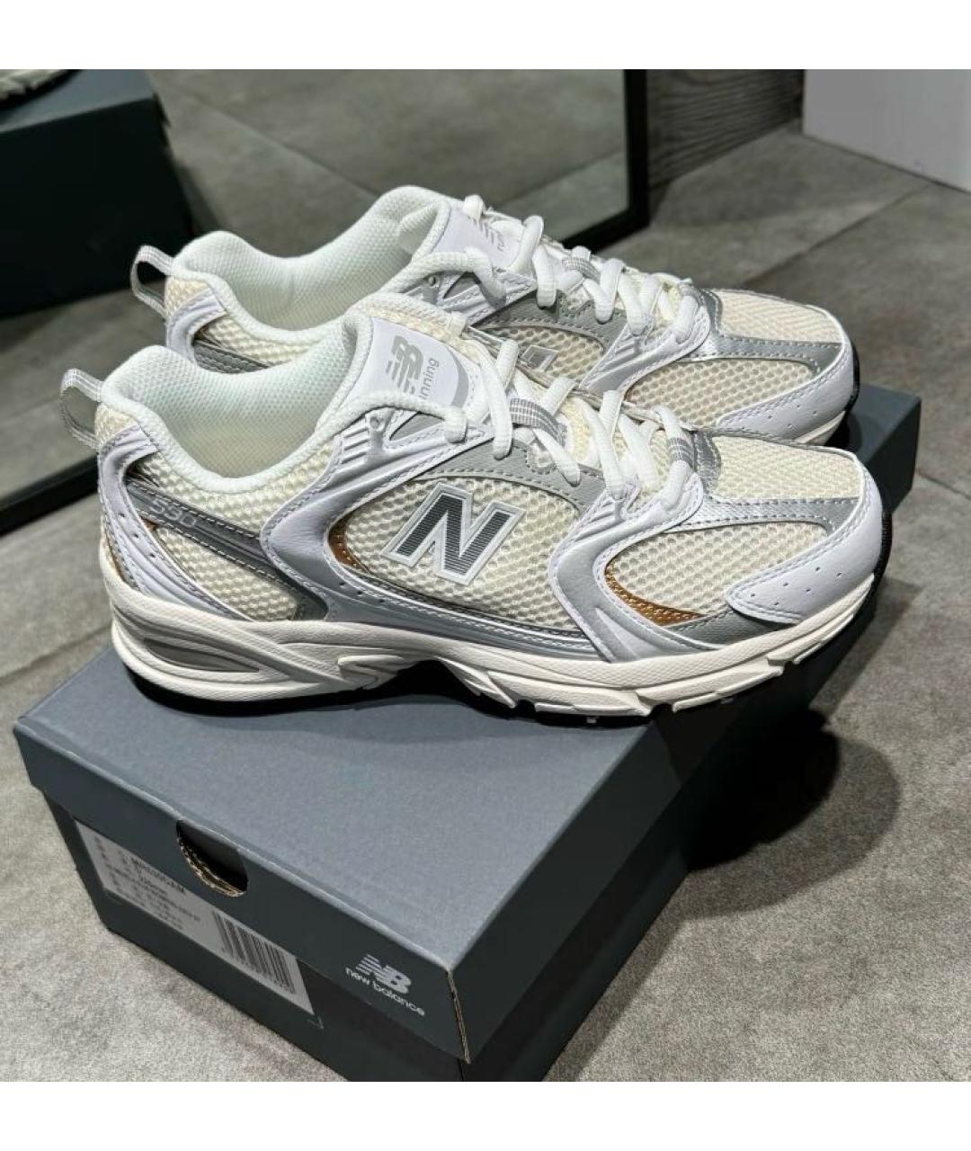 NEW BALANCE Белые текстильные кроссовки, фото 5
