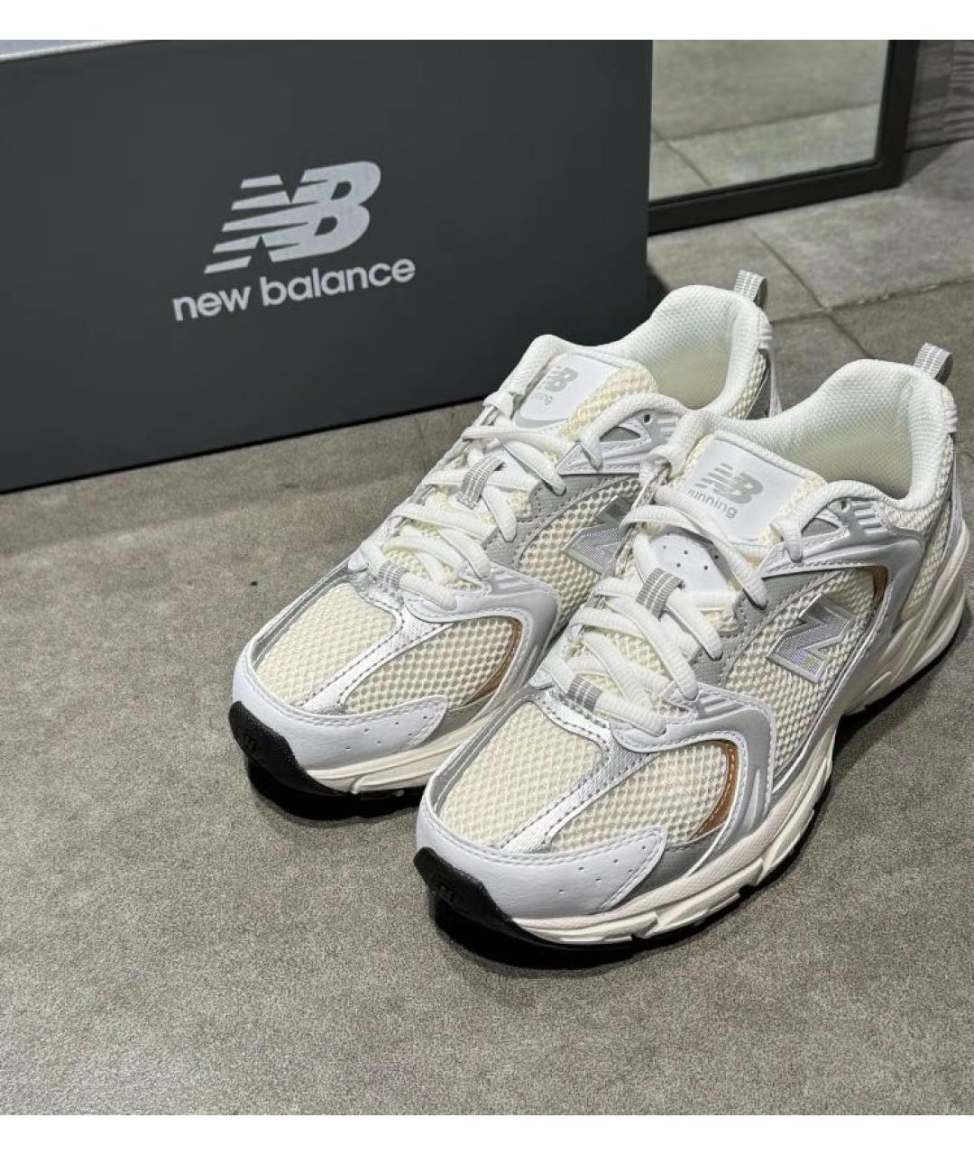 NEW BALANCE Белые текстильные кроссовки, фото 6