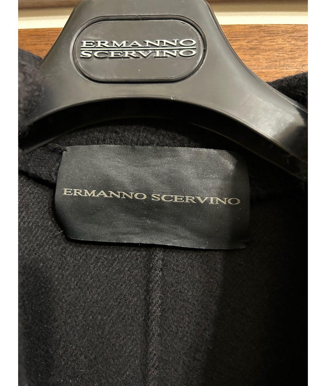 ERMANNO SCERVINO Черное шерстяное пальто, фото 3