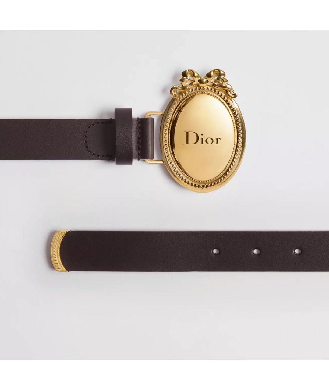 CHRISTIAN DIOR Коричневый кожаный ремень, фото 3