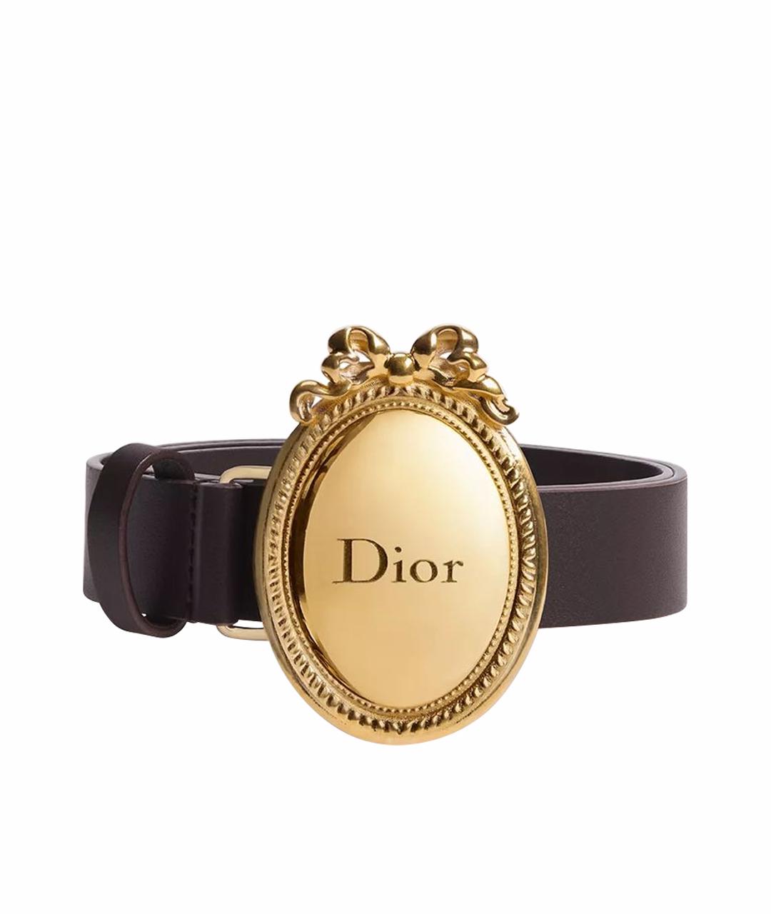 CHRISTIAN DIOR Коричневый кожаный ремень, фото 1