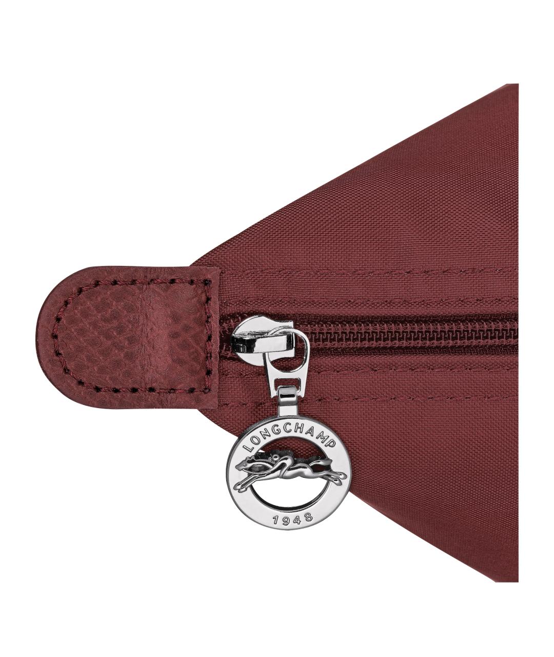 LONGCHAMP Бордовая тканевая сумка с короткими ручками, фото 4