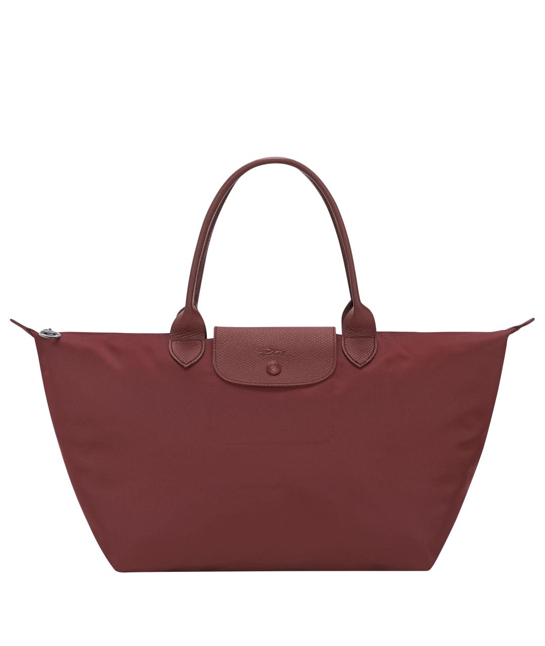 LONGCHAMP Бордовая тканевая сумка с короткими ручками, фото 1