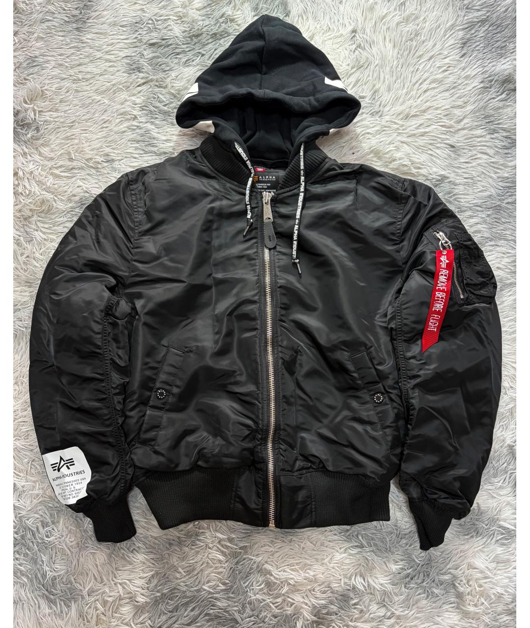 ALPHA INDUSTRIES Черная хлопковая куртка, фото 10