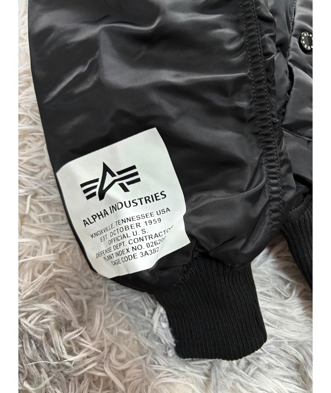 ALPHA INDUSTRIES Черная хлопковая куртка, фото 4