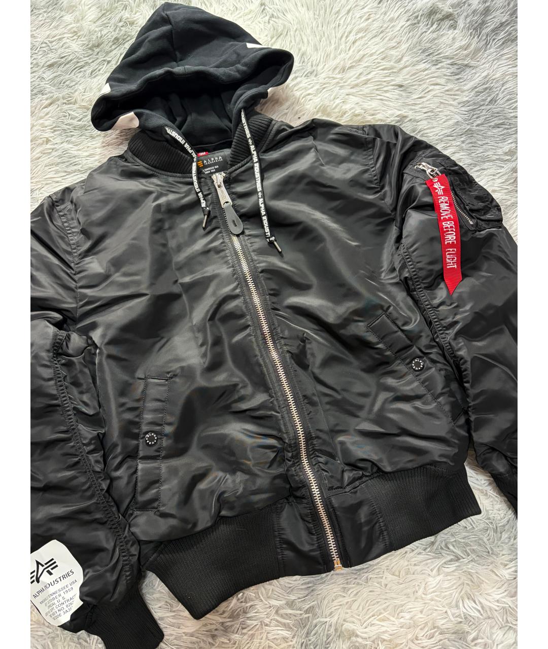 ALPHA INDUSTRIES Черная хлопковая куртка, фото 2