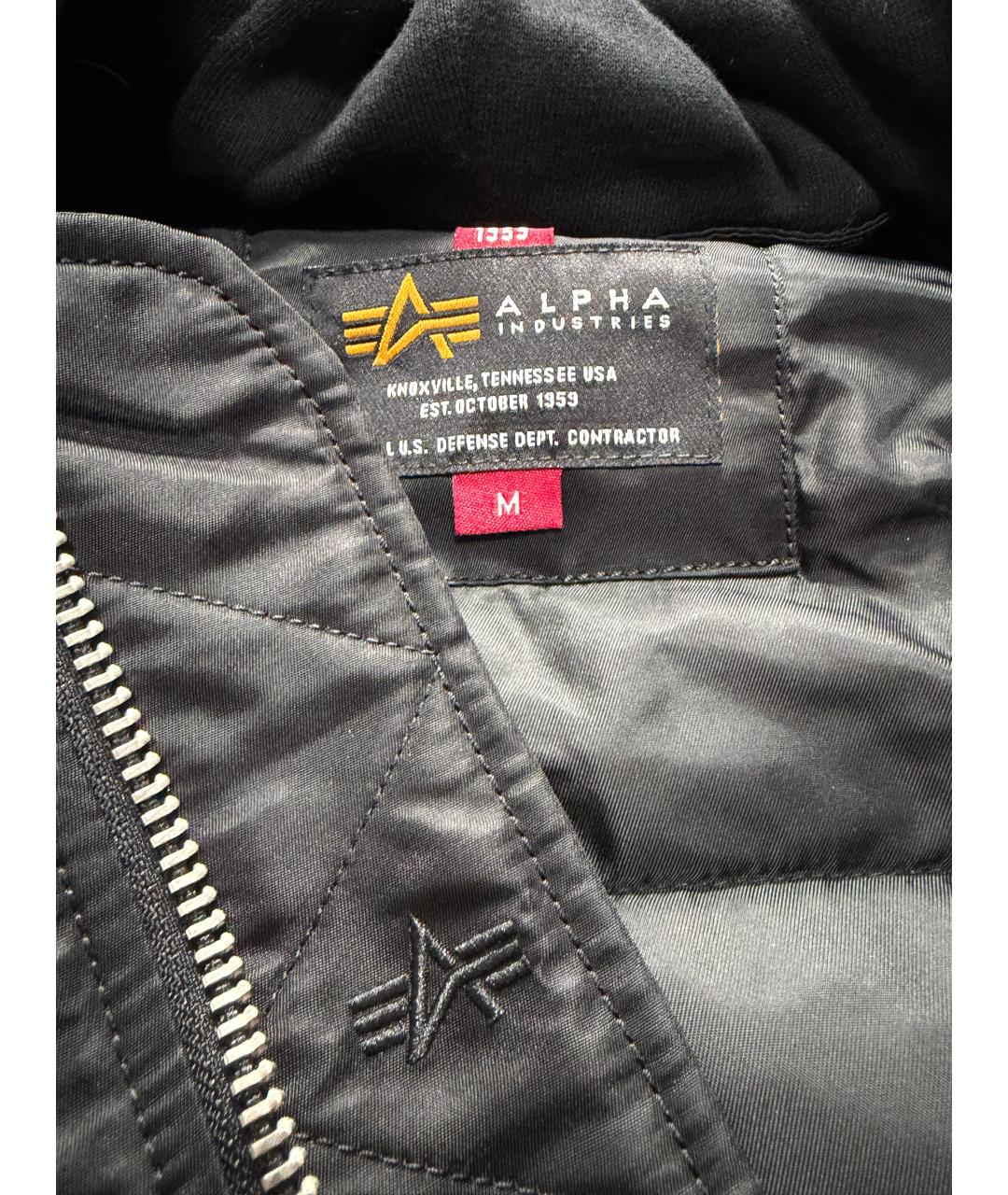 ALPHA INDUSTRIES Черная хлопковая куртка, фото 7