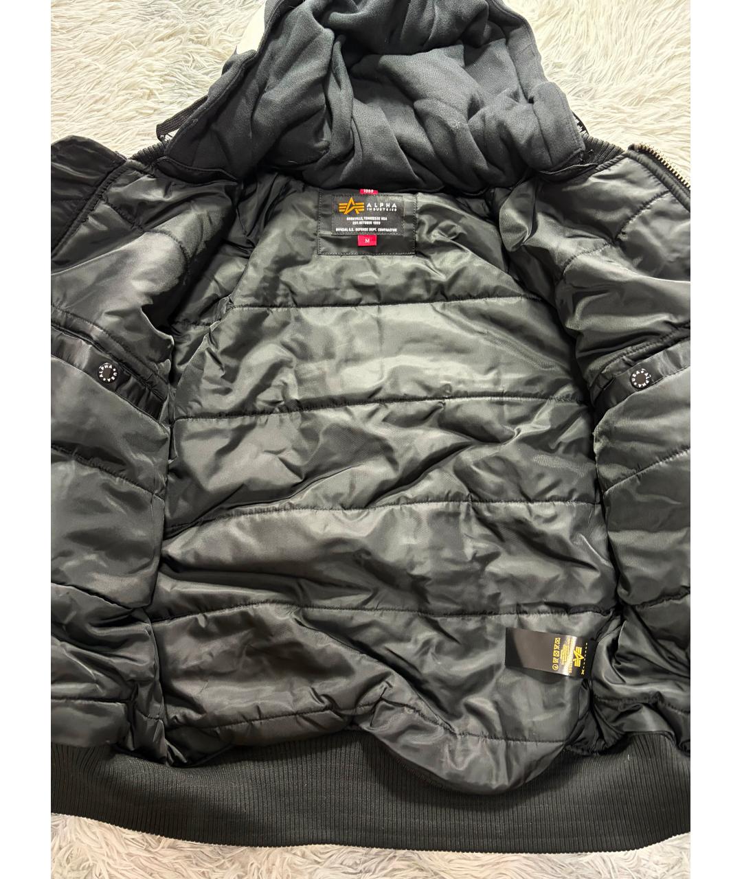 ALPHA INDUSTRIES Черная хлопковая куртка, фото 8