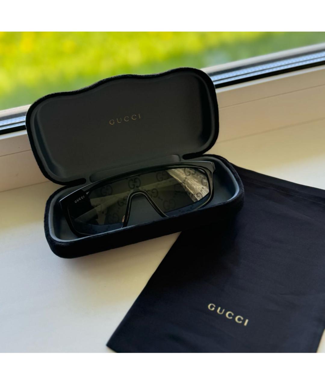 GUCCI Черные пластиковые солнцезащитные очки, фото 4