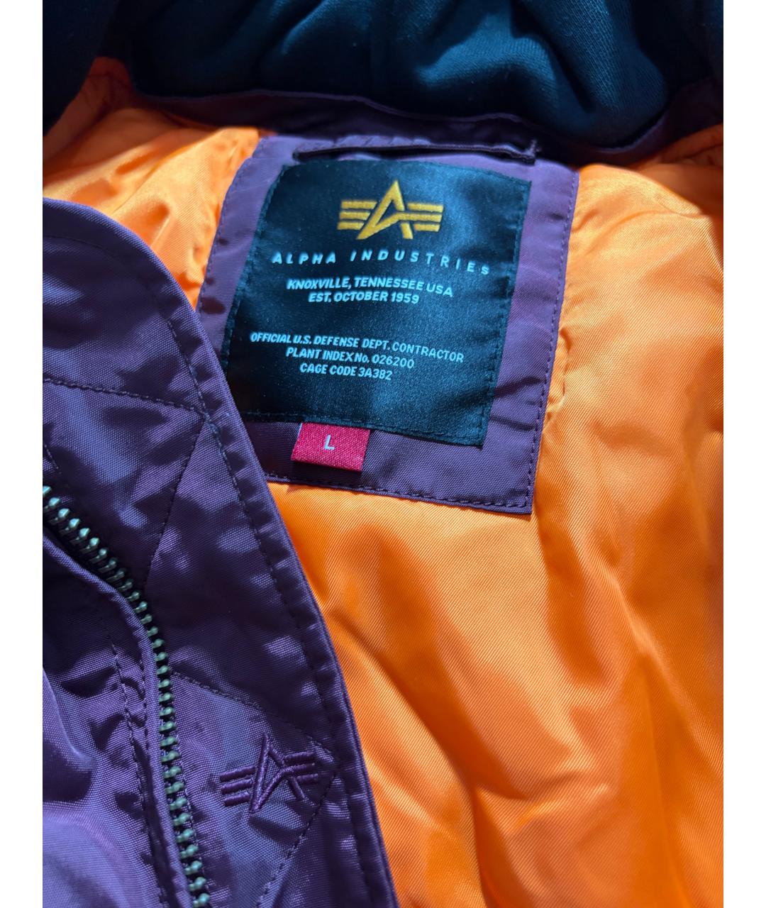 ALPHA INDUSTRIES Фиолетовая хлопковая куртка, фото 6
