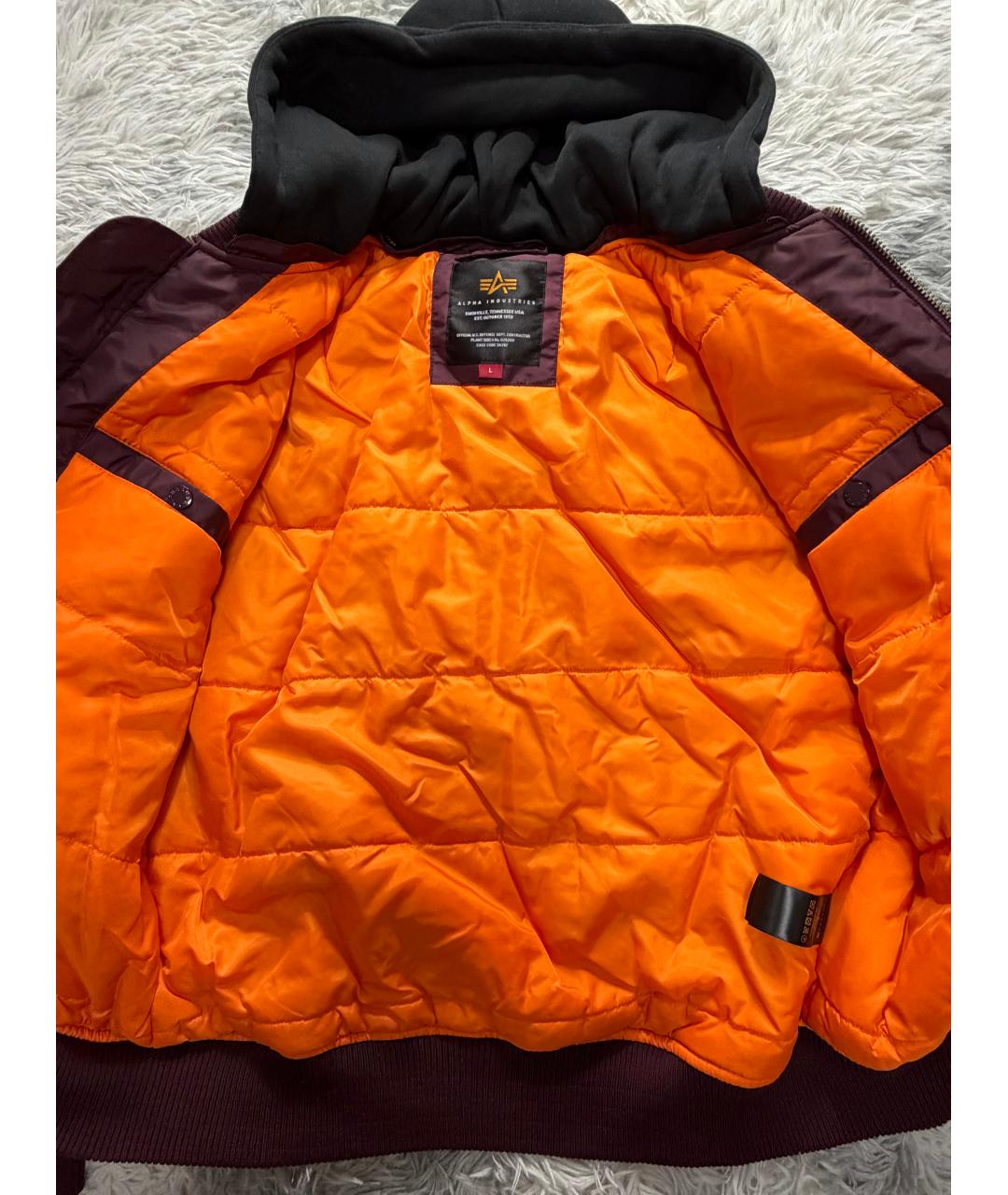 ALPHA INDUSTRIES Фиолетовая хлопковая куртка, фото 7