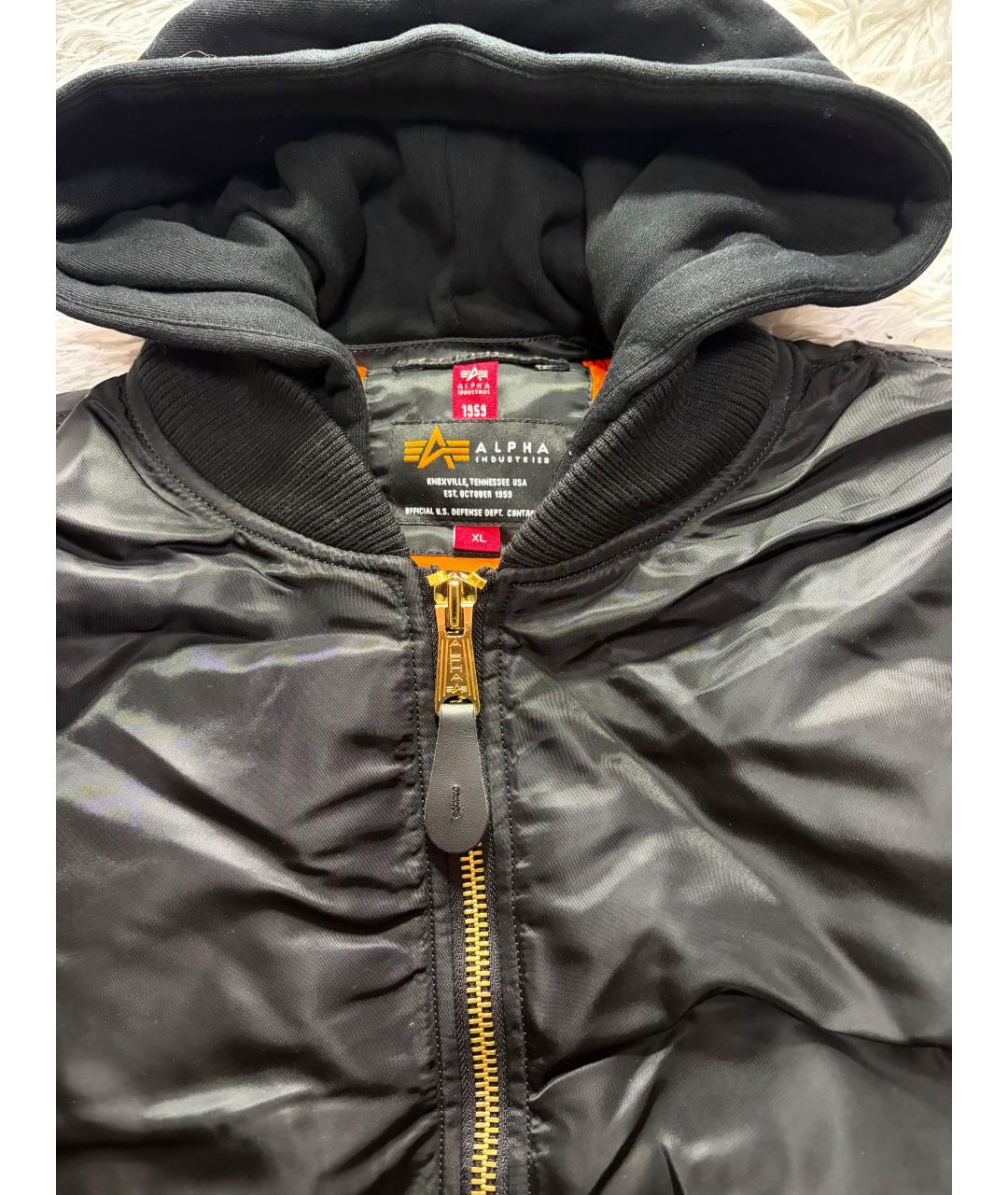 ALPHA INDUSTRIES Черная хлопковая куртка, фото 3