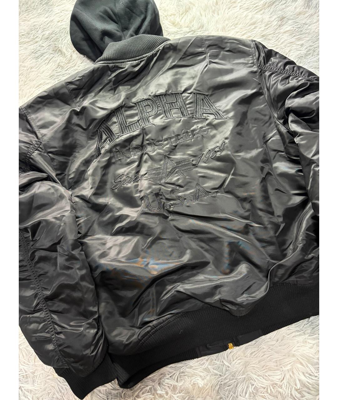 ALPHA INDUSTRIES Черная хлопковая куртка, фото 6