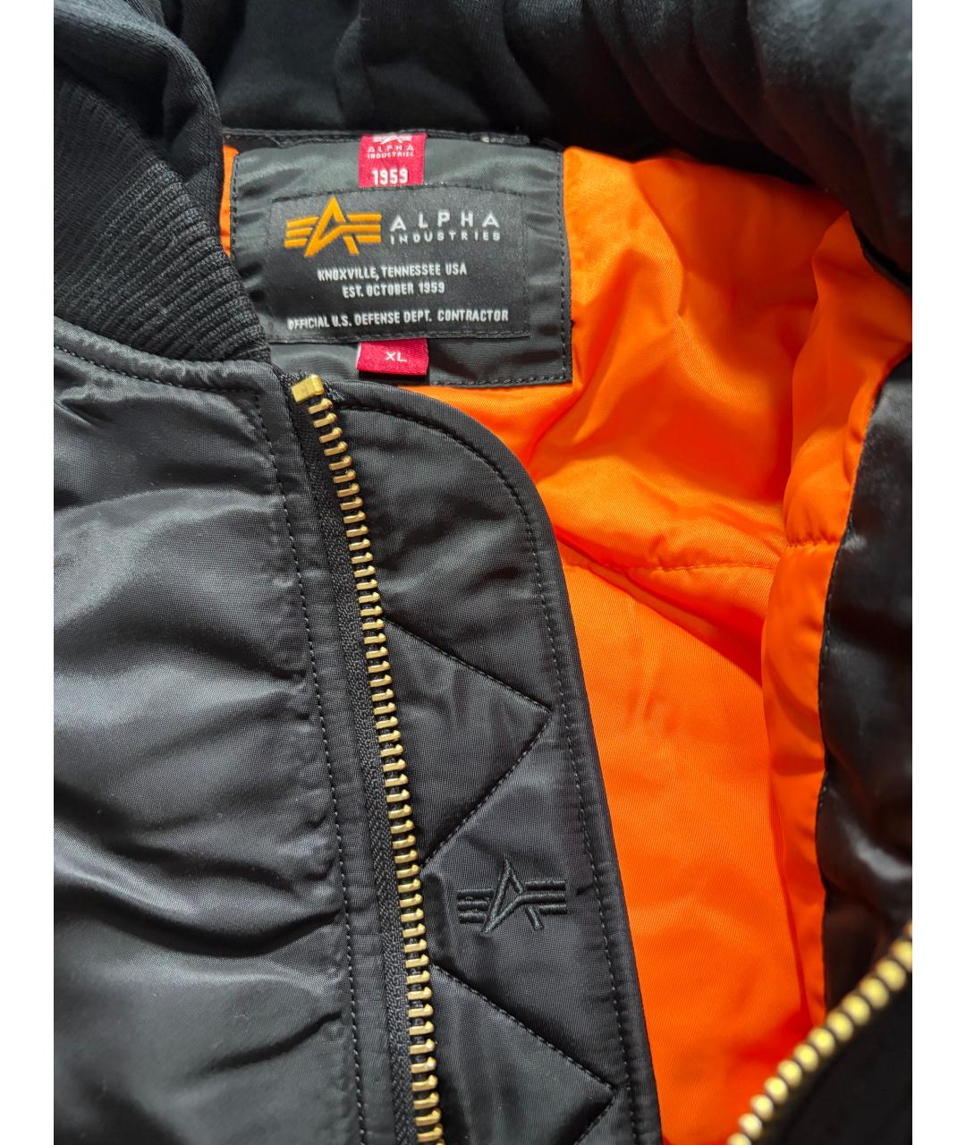 ALPHA INDUSTRIES Черная хлопковая куртка, фото 7
