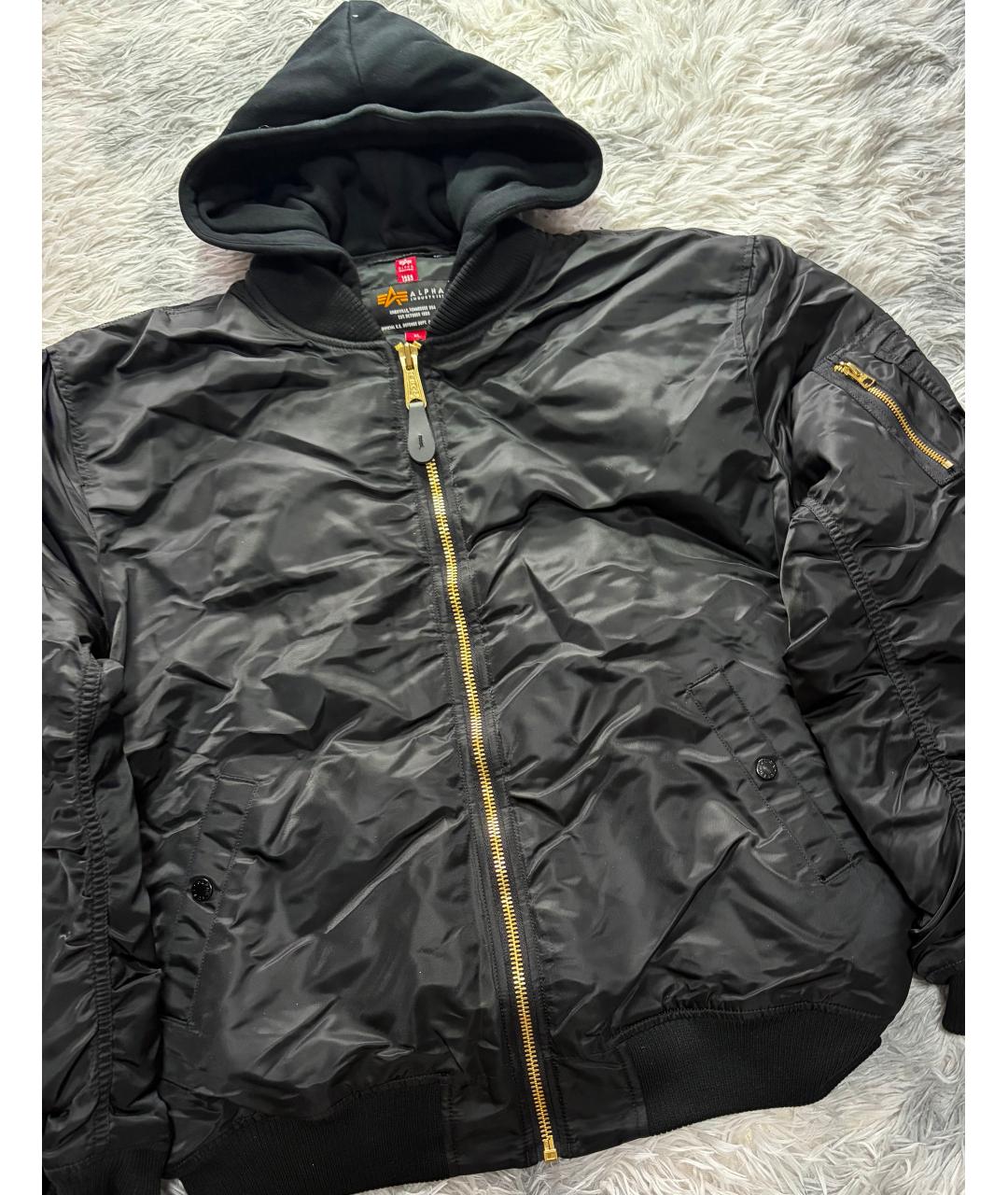 ALPHA INDUSTRIES Черная хлопковая куртка, фото 2
