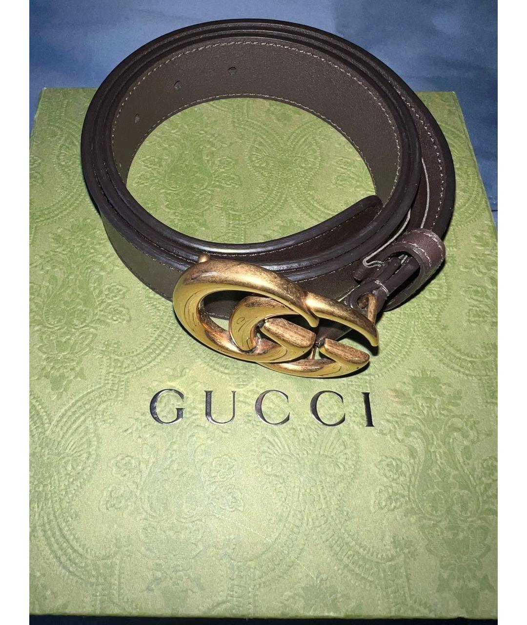 GUCCI Коричневый кожаный ремень, фото 4