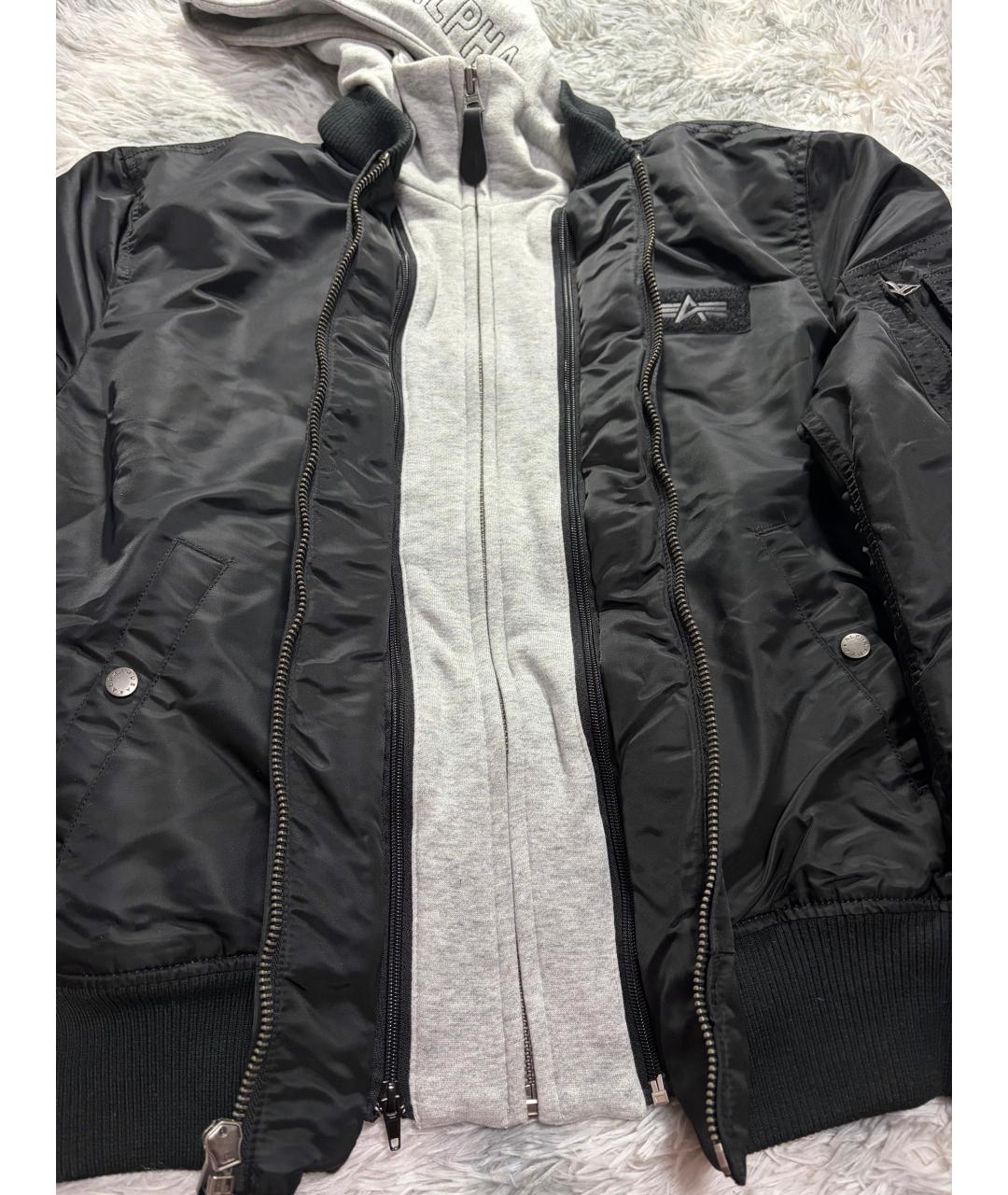 ALPHA INDUSTRIES Черная хлопковая куртка, фото 2