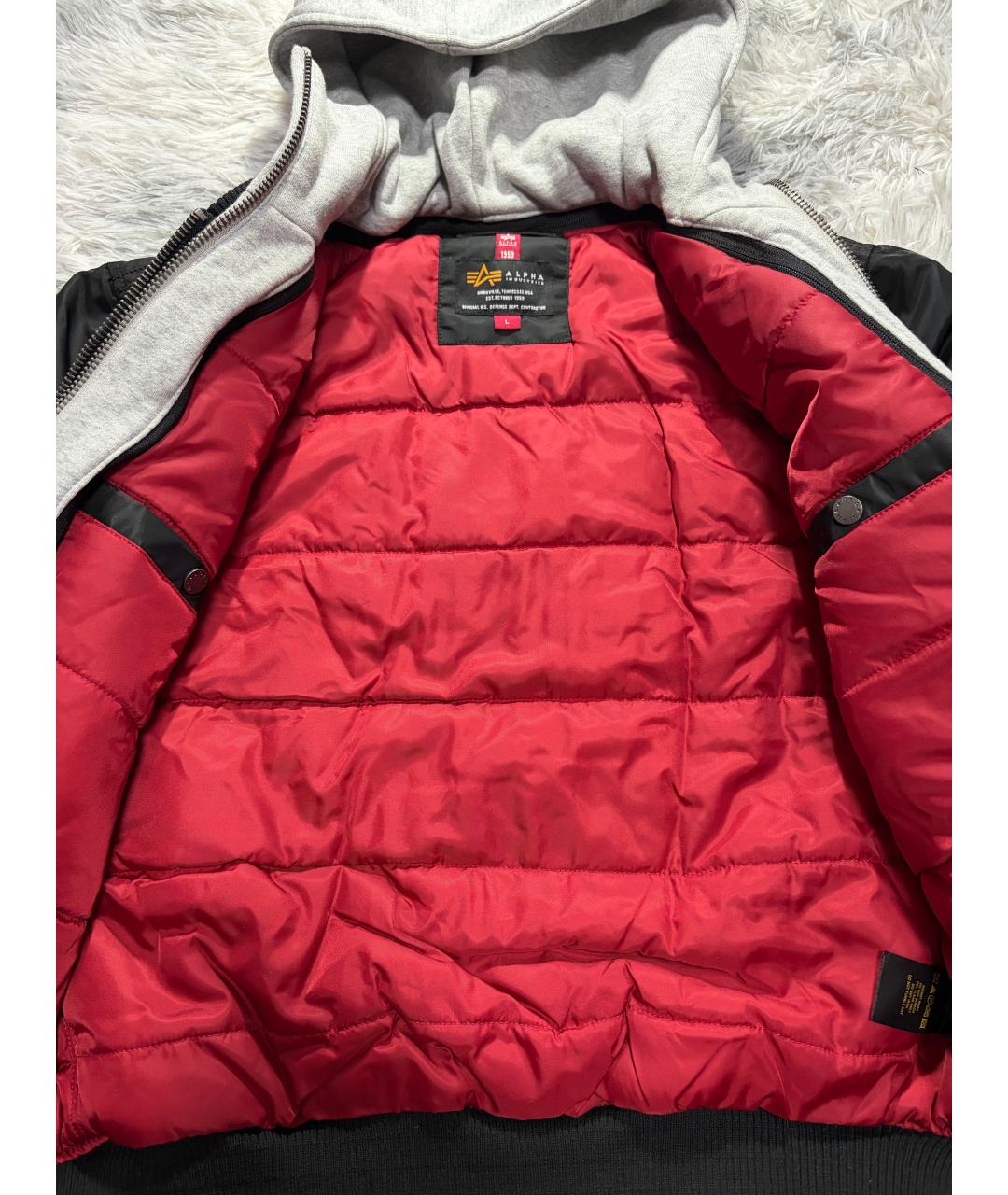 ALPHA INDUSTRIES Черная хлопковая куртка, фото 4