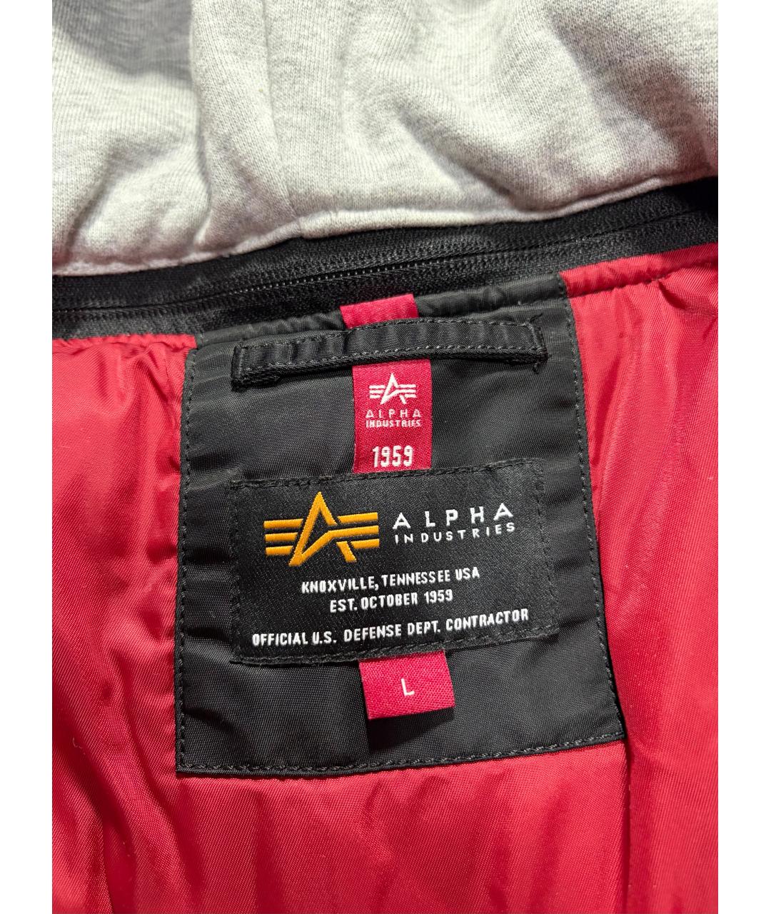 ALPHA INDUSTRIES Черная хлопковая куртка, фото 6