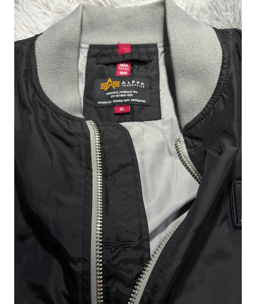 ALPHA INDUSTRIES Черная хлопковая куртка, фото 4