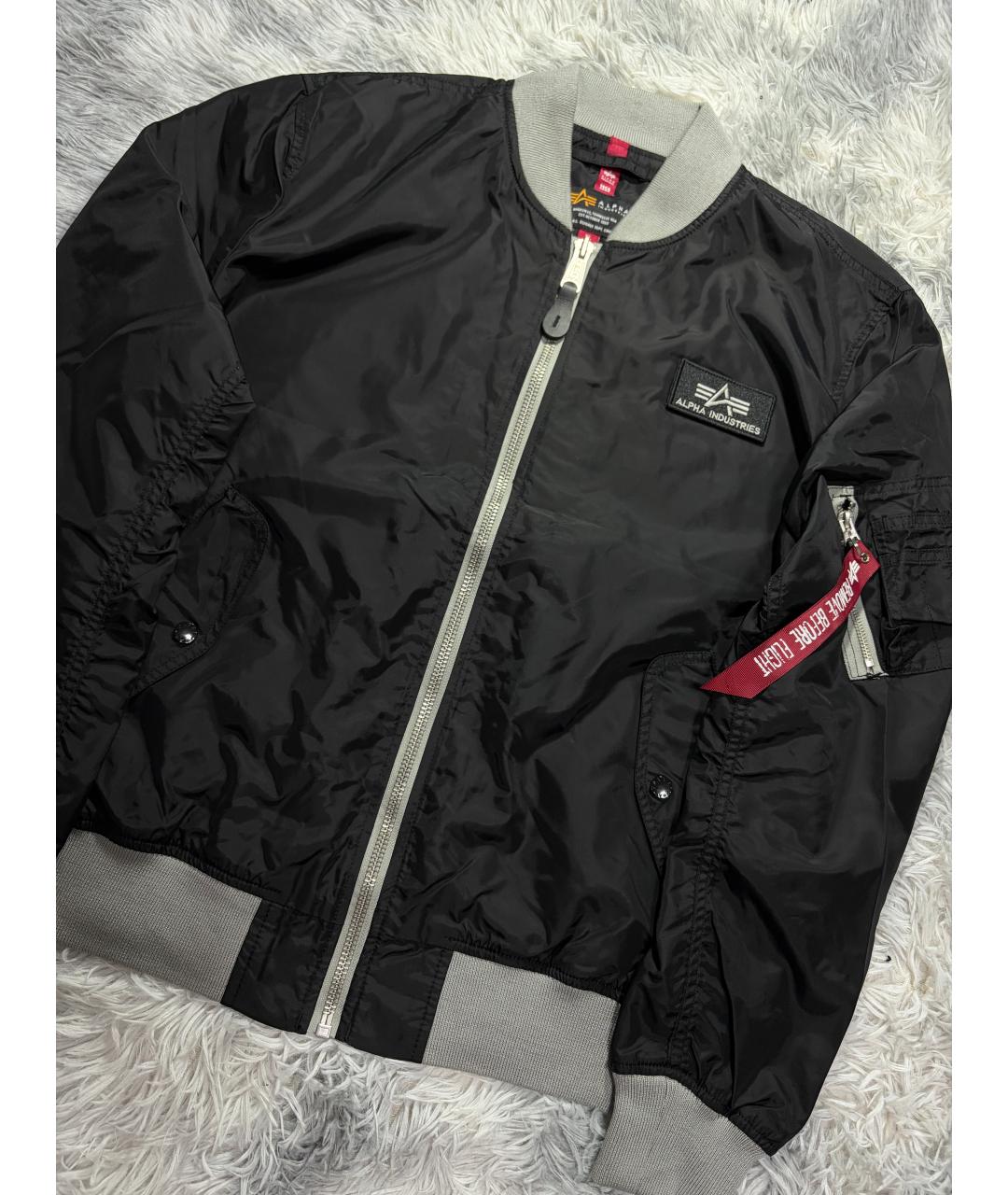 ALPHA INDUSTRIES Черная хлопковая куртка, фото 2