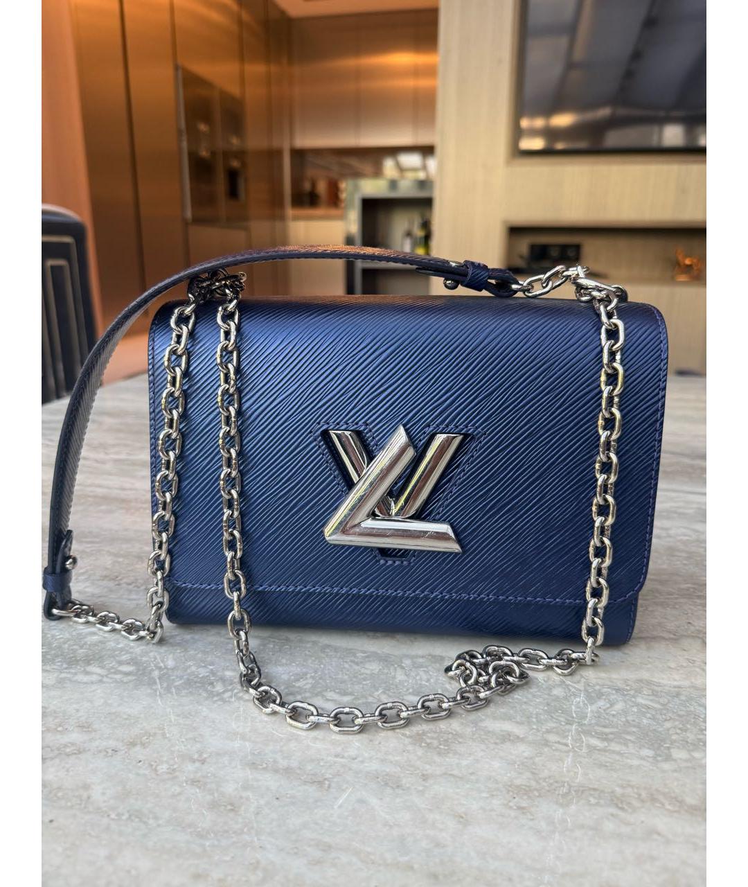 LOUIS VUITTON Синяя кожаная сумка через плечо, фото 7