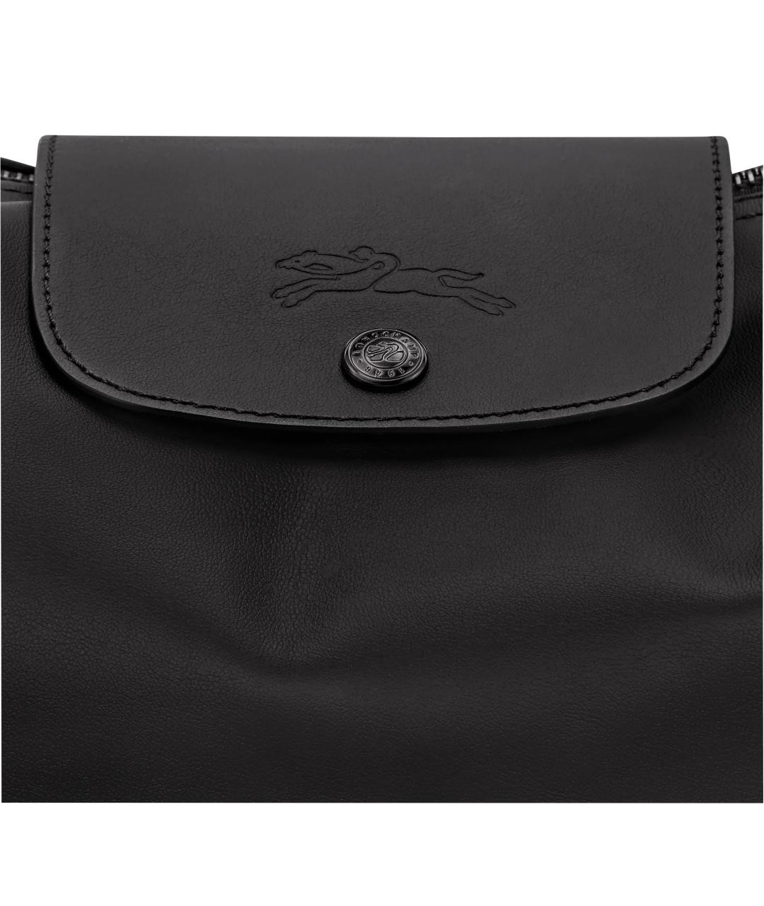 LONGCHAMP Черная кожаная сумка с короткими ручками, фото 4