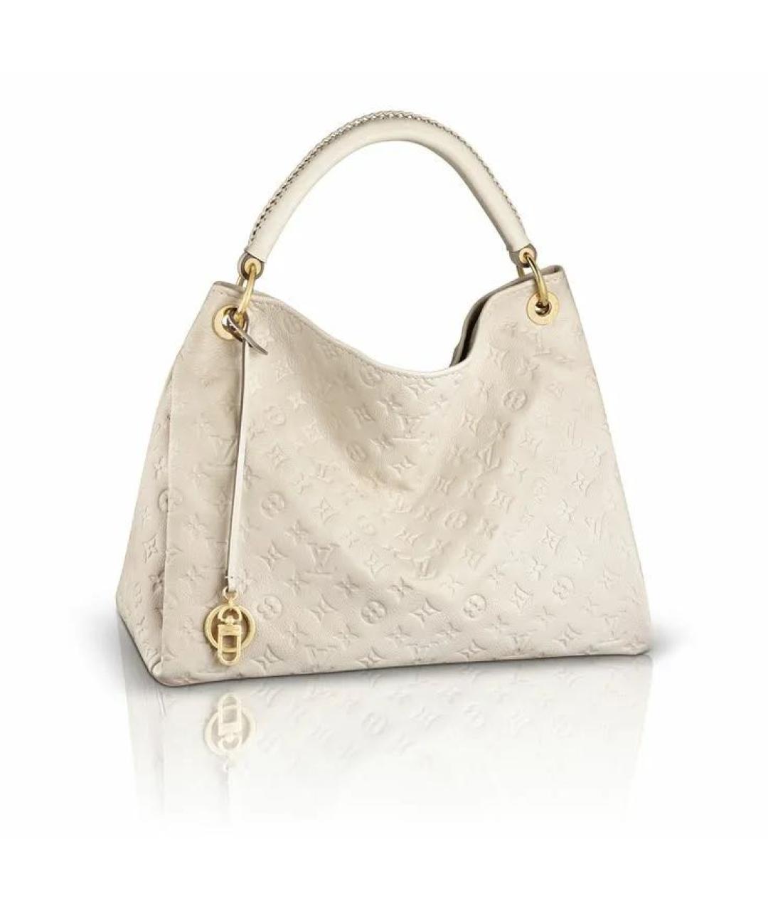 LOUIS VUITTON Белая кожаная сумка с короткими ручками, фото 9