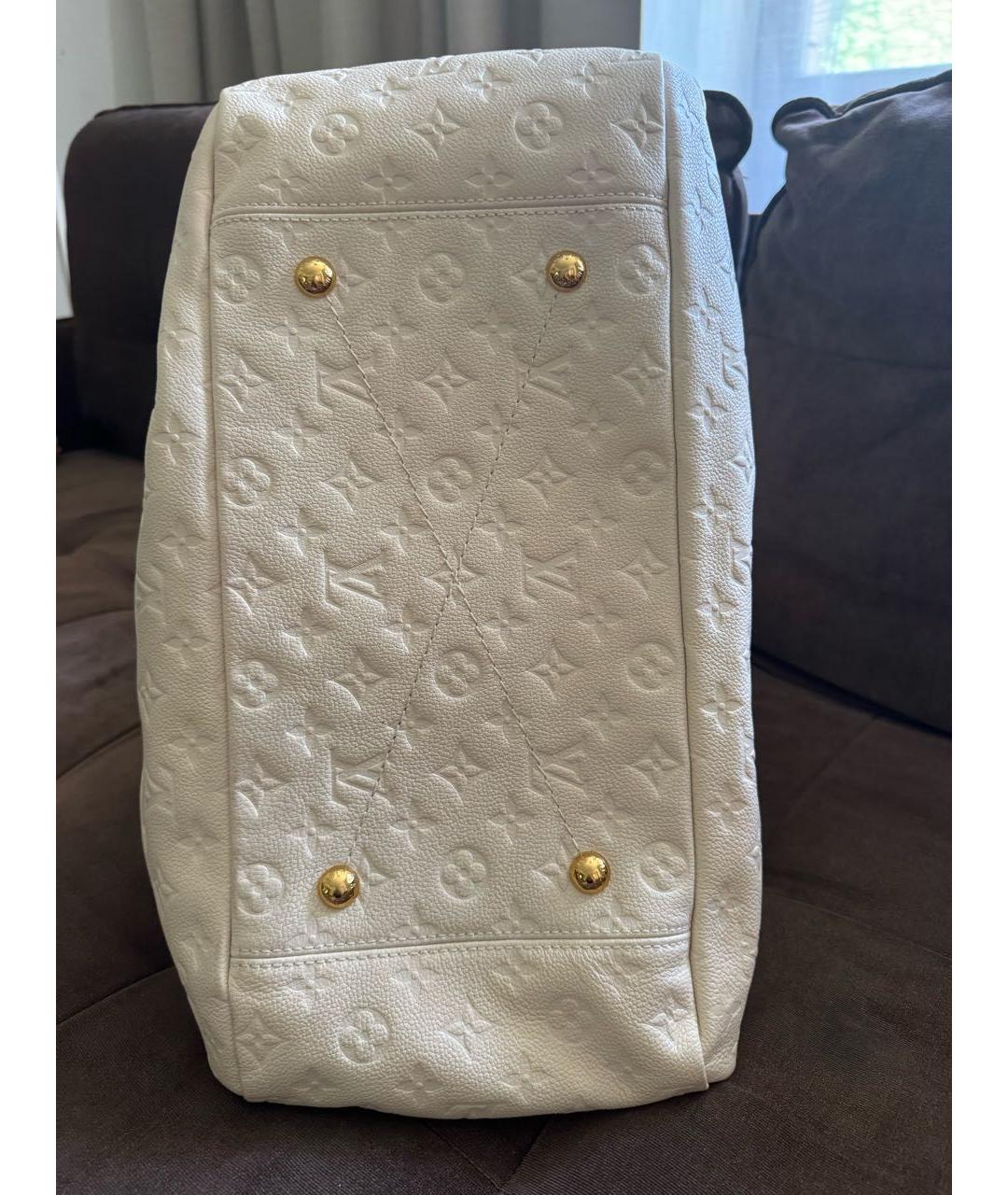LOUIS VUITTON Белая кожаная сумка с короткими ручками, фото 5