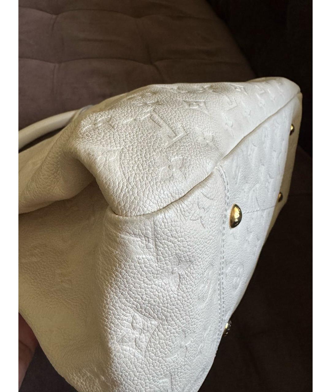 LOUIS VUITTON Белая кожаная сумка с короткими ручками, фото 6