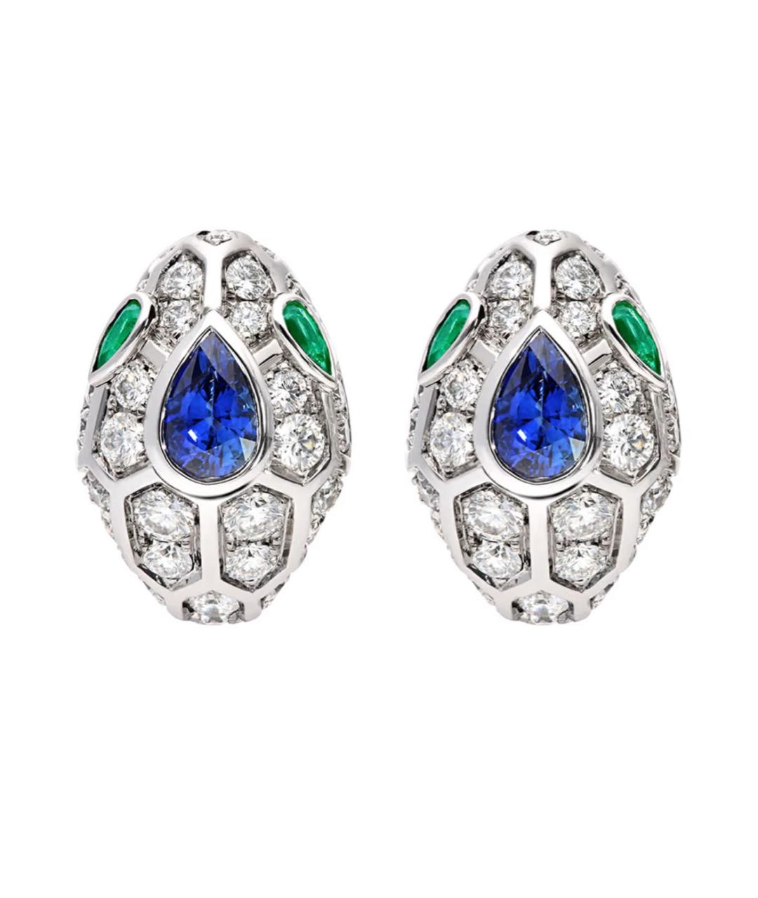 BVLGARI Серебряные серьги из белого золота, фото 2